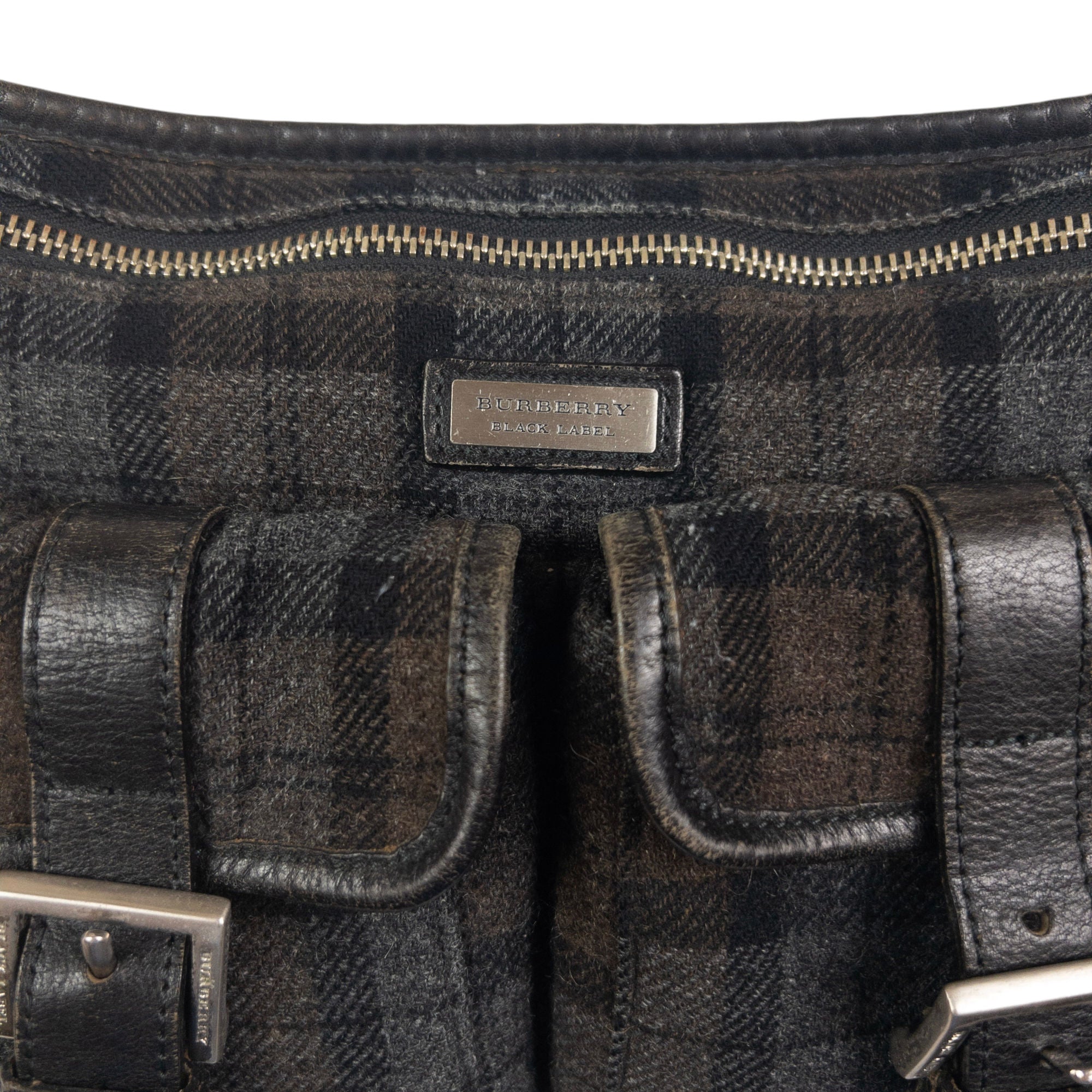 Vintage Burberry Nova Check Wool Crossbody Bag
