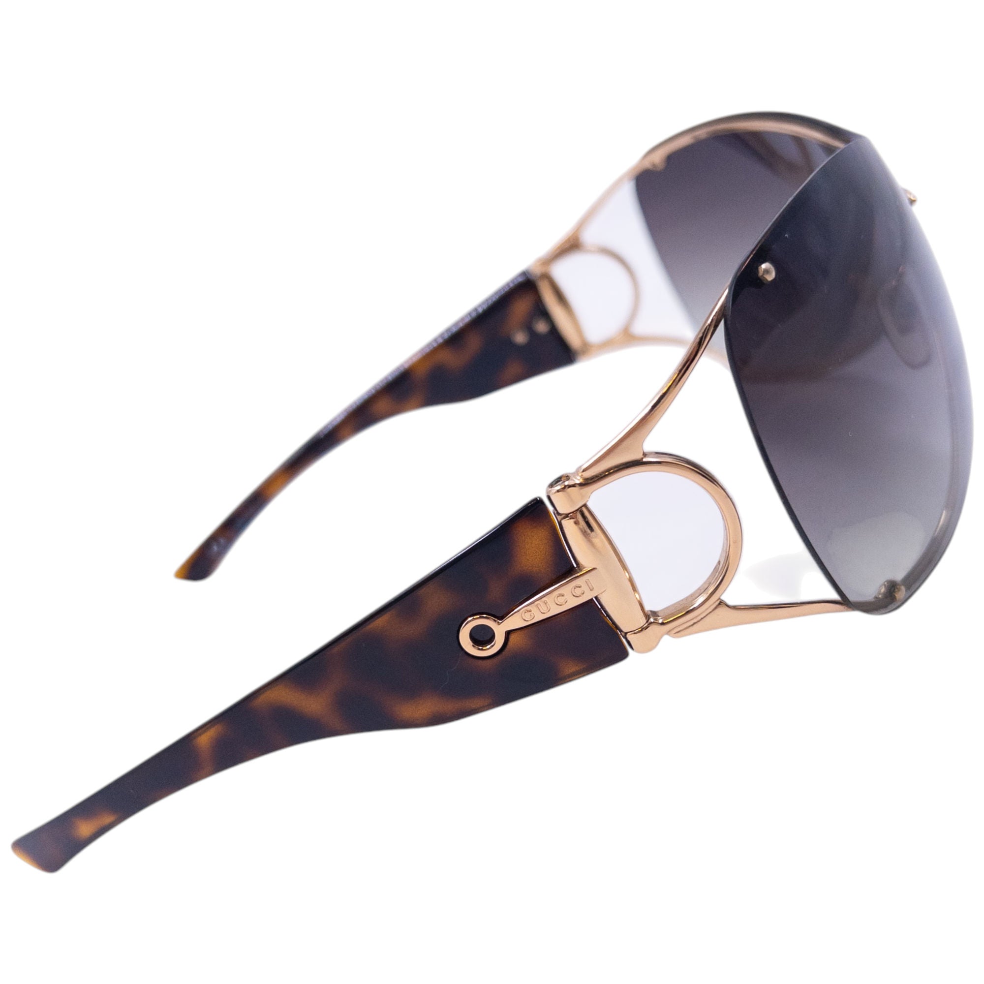 Vintage Gucci Horse Bit Tortoise Shell Sunglasses