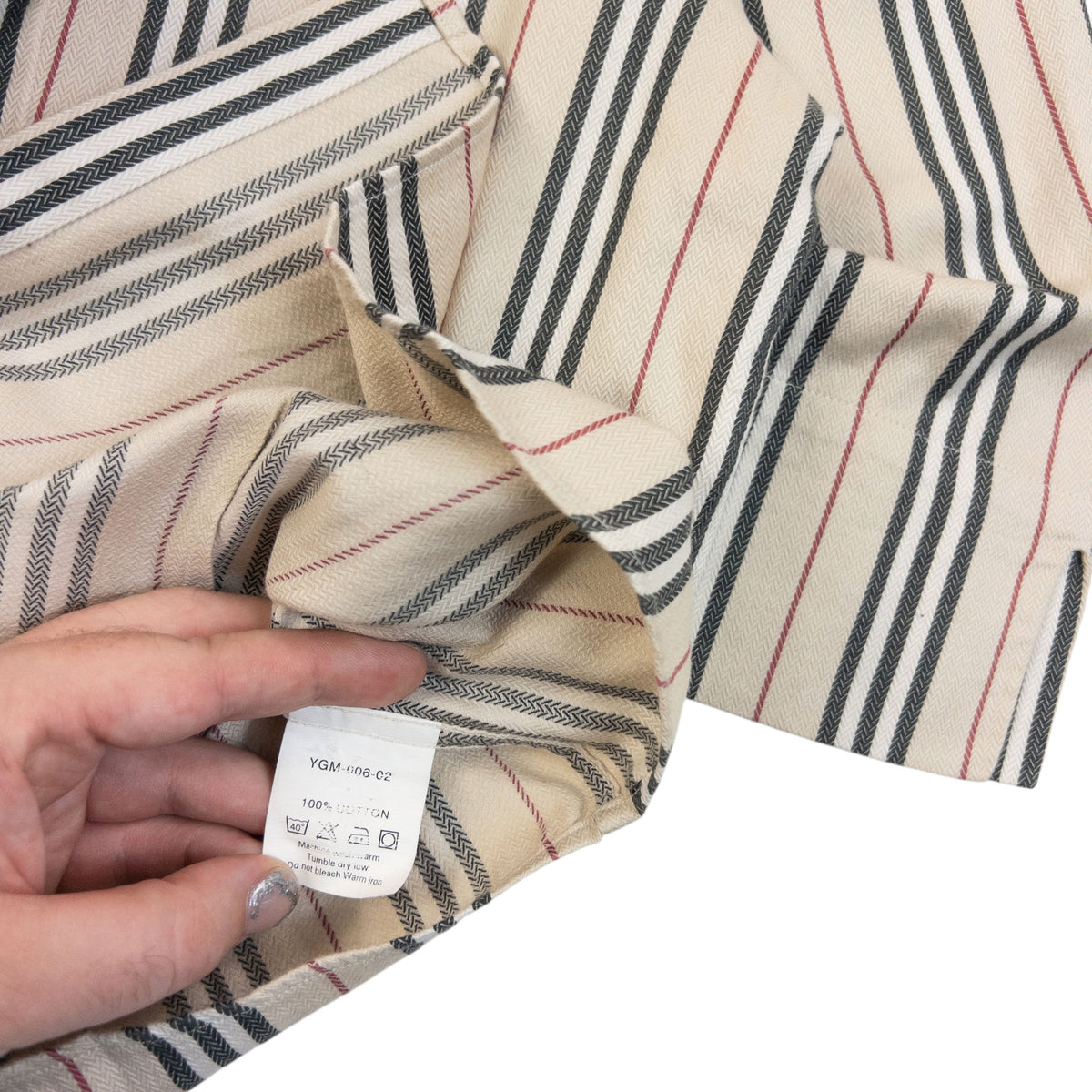 Vintage 2000s Burberry Nova Stripe Button Up Shirt in cream (cotton), photo 5