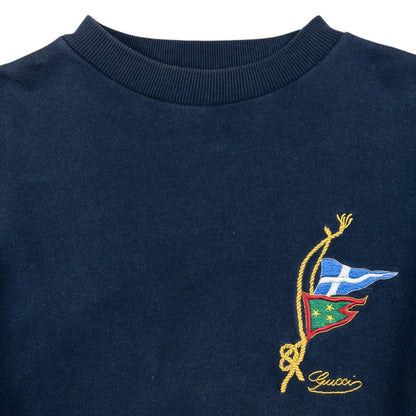 Vintage Gucci Embroidered Flag Sweatshirt Size S
