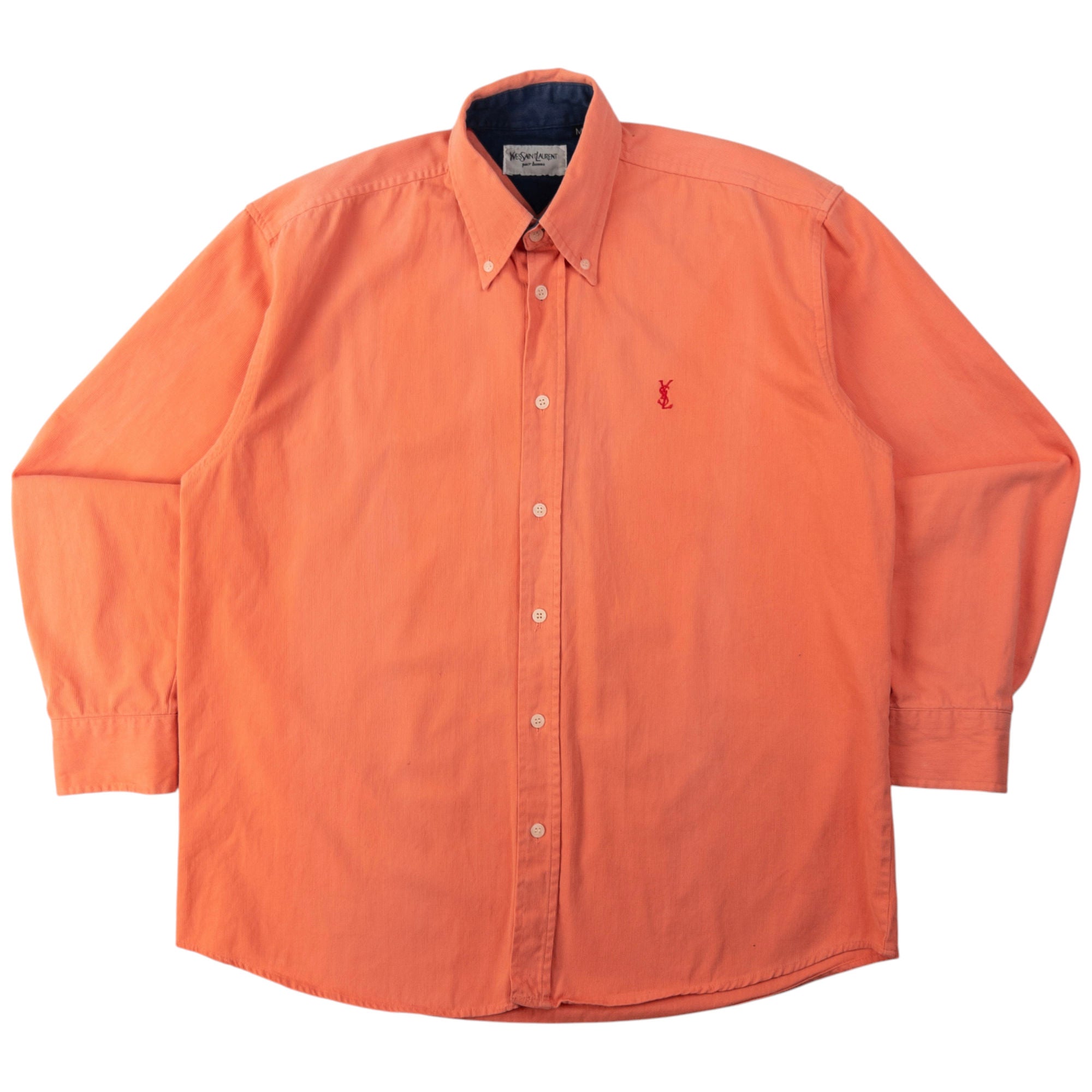 Vintage YSL Yves Saint Laurent Long Sleeve Button Up Corduroy Shirt Size M