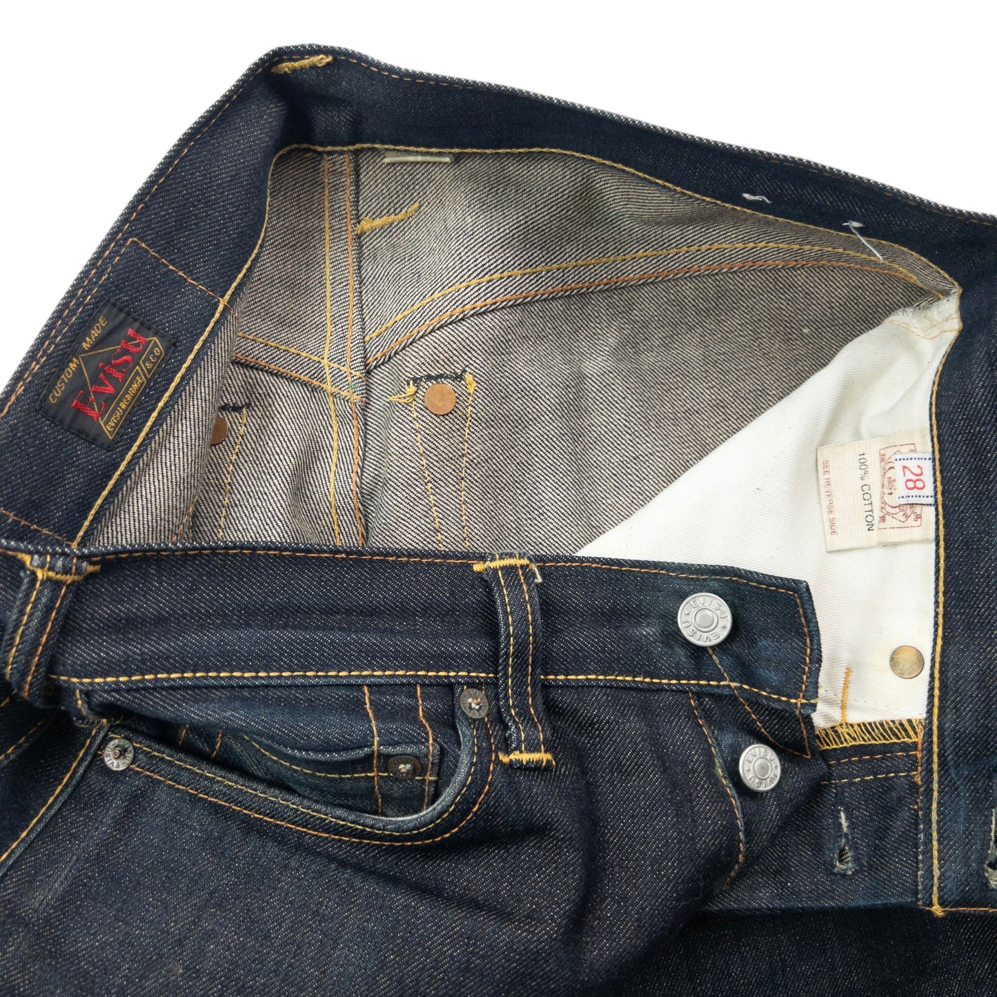 Vintage 2000s Evisu Painted Daicock Japanese Denim Jeans Size W29