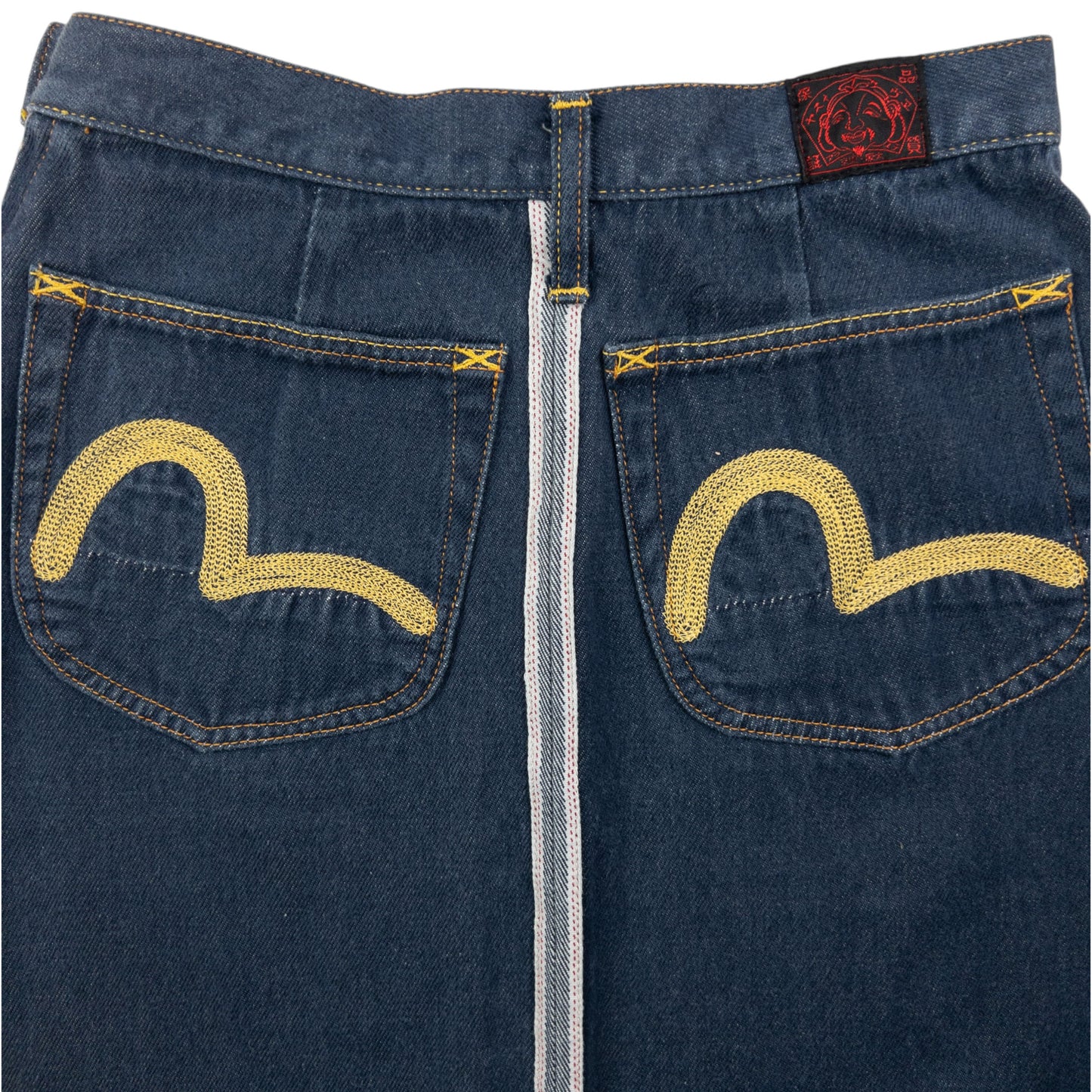 Vintage Evisu Double Gull Embroidered Japanese Denim Skirt Womens Size W26