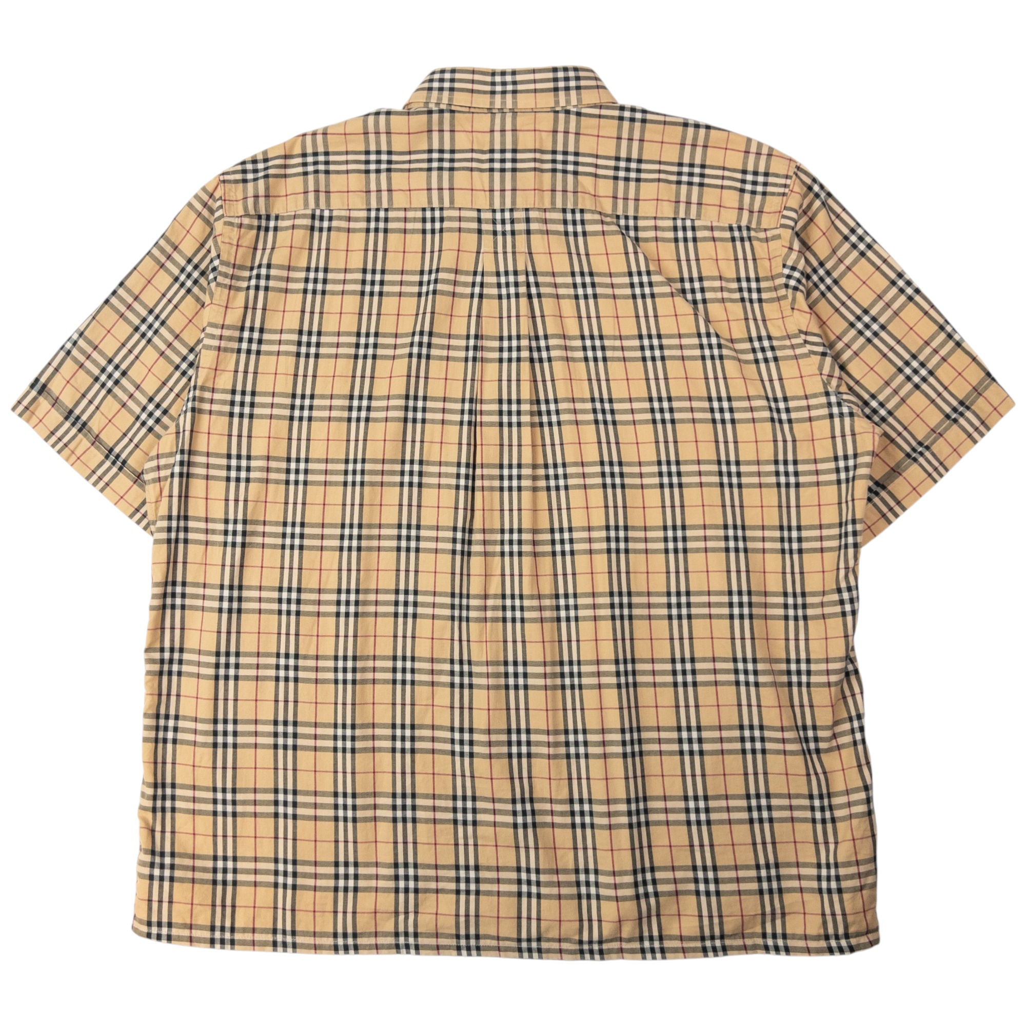 Vintage Burberry Nova Check Short Sleeve Button Up Shirt Size XL