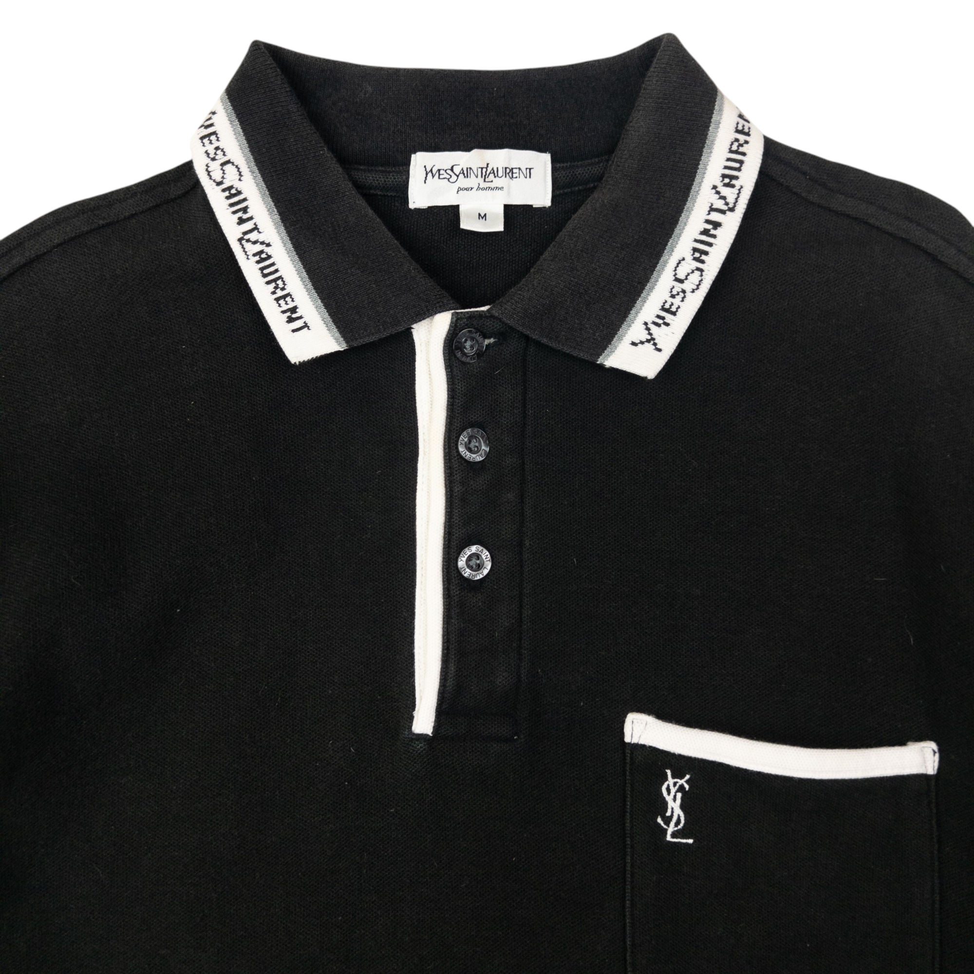 Vintage YSL Yves Saint Laurent Long Sleeve Polo Shirt Size M