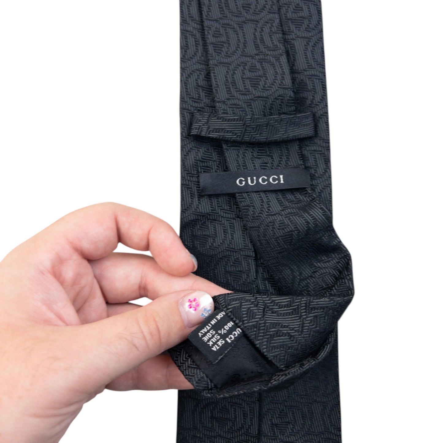 Vintage 2000s Gucci Monogram Silk Tie