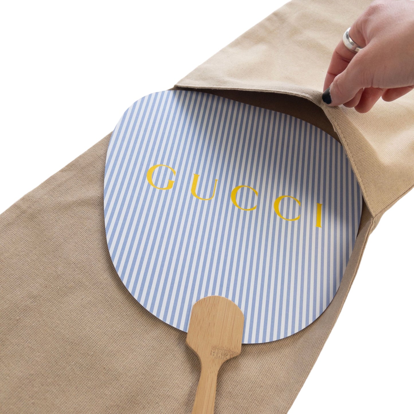 Vintage Gucci Wooden Hand Fan