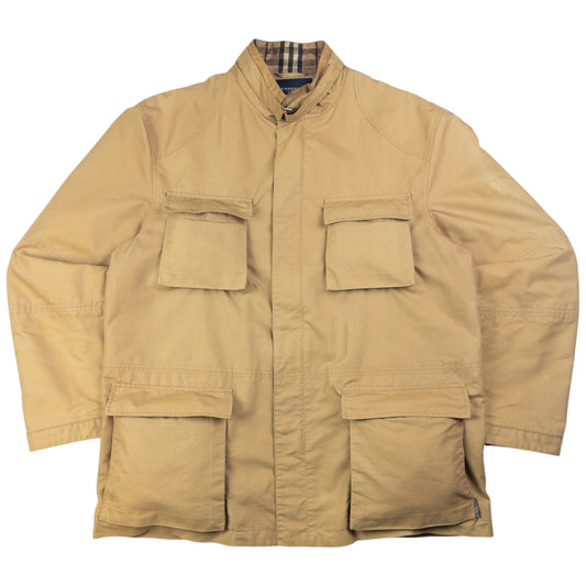 Vintage Burberry Zip Up Cargo Jacket Size XL