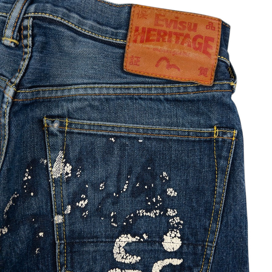 Vintage Evisu Painted Daicock Japanese Denim Jeans Size W30
