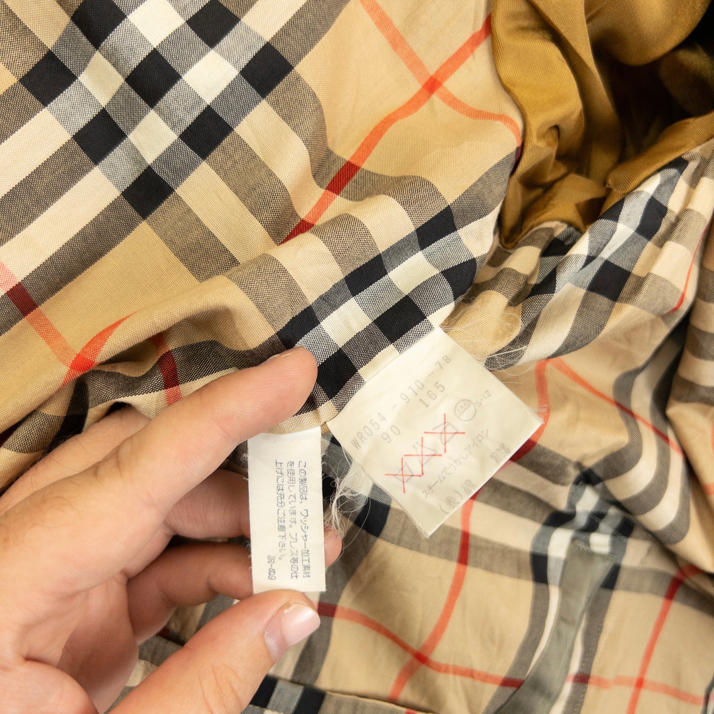 Vintage 90s Burberry Nova Check Lined Trench Jacket Size XL