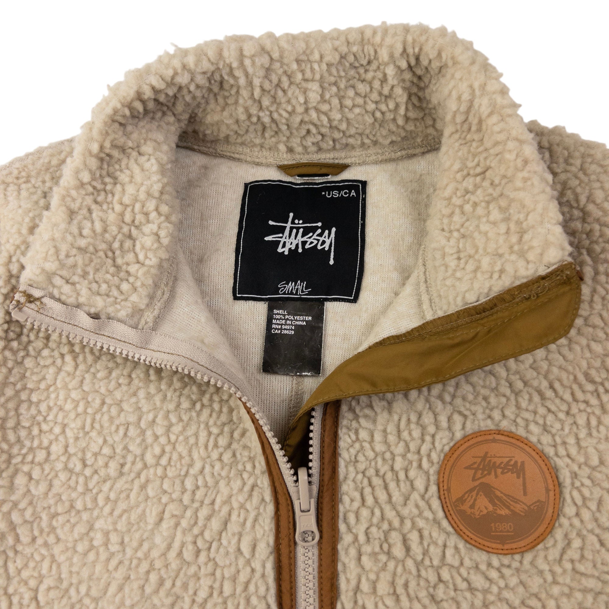 Vintage Stussy Zip Up Fleece Jacket Size S