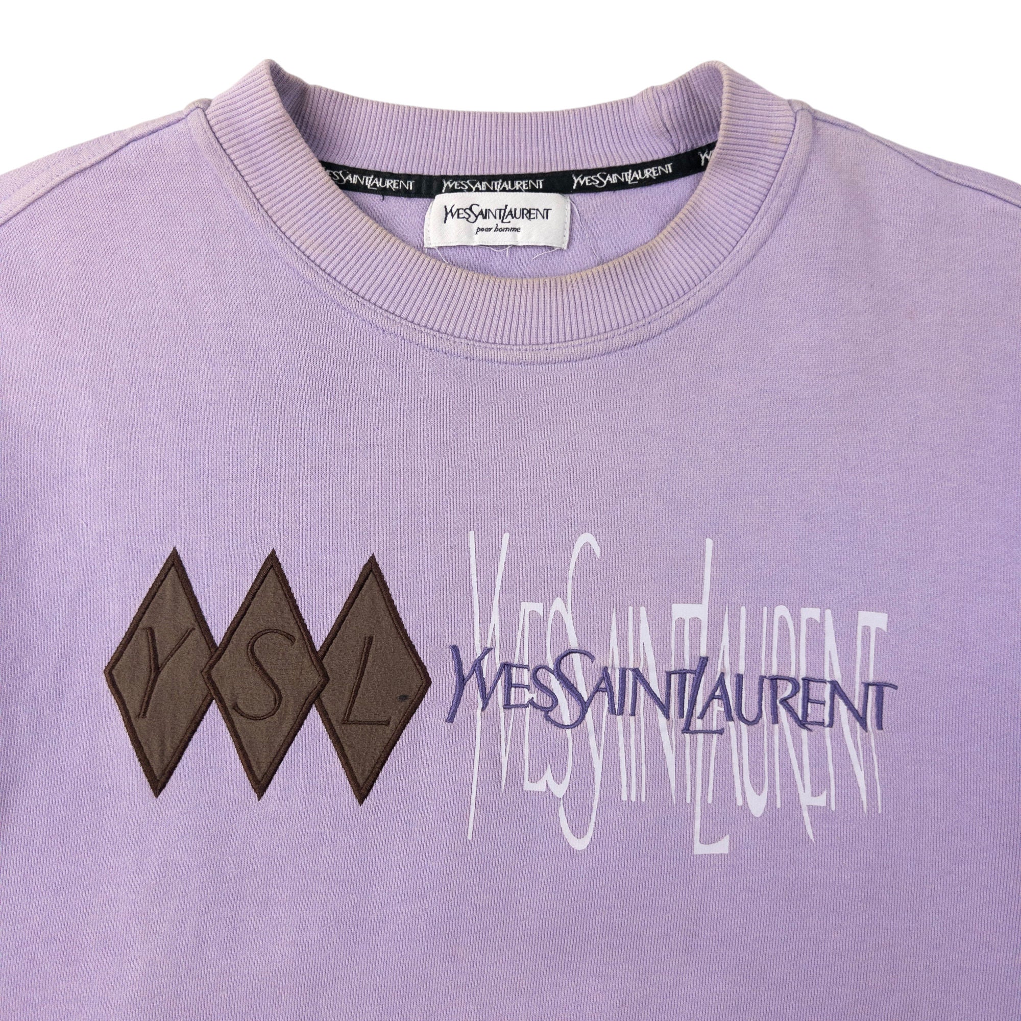 Vintage YSL Yves Saint Laurent Embroidered Sweatshirt Size S