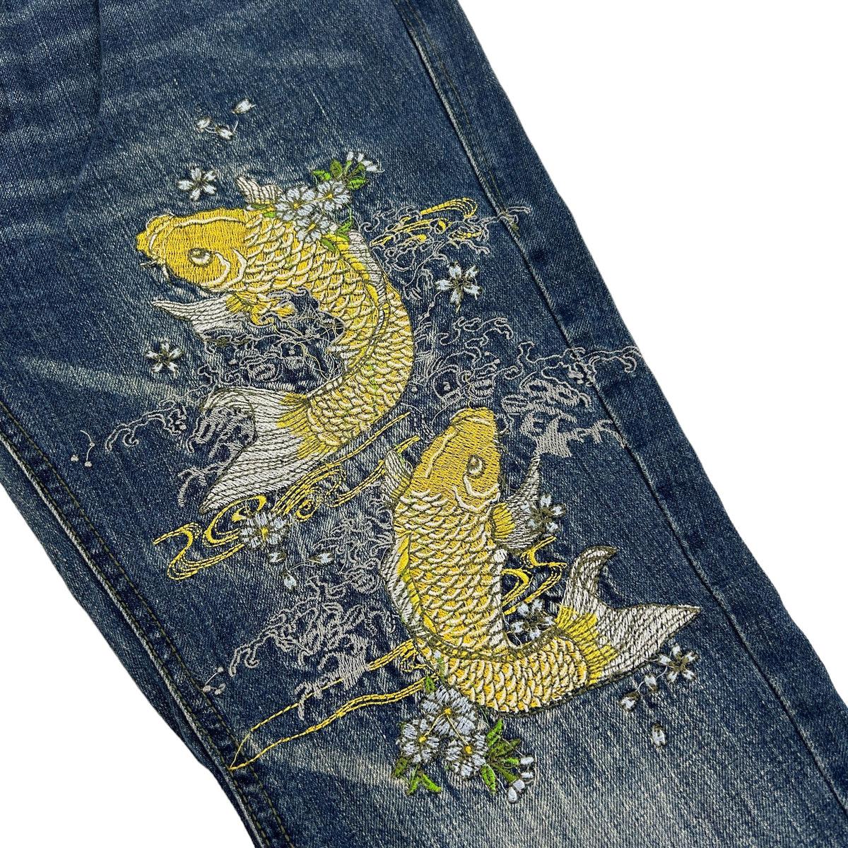 Vintage Koi Fish Japanese Denim Jeans Size W34
