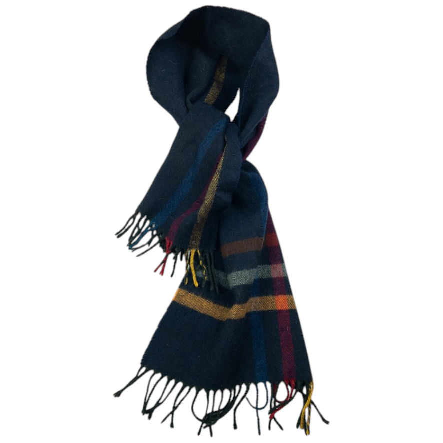 Vintage Burberry Nova Check Lambswool Tassel Scarf