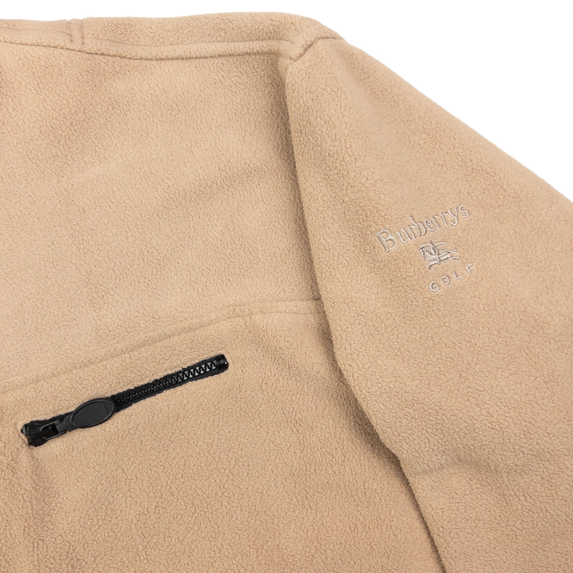 Vintage Burberry Golf Nova Check Lined Q Zip Fleece Sweatshirt Size L