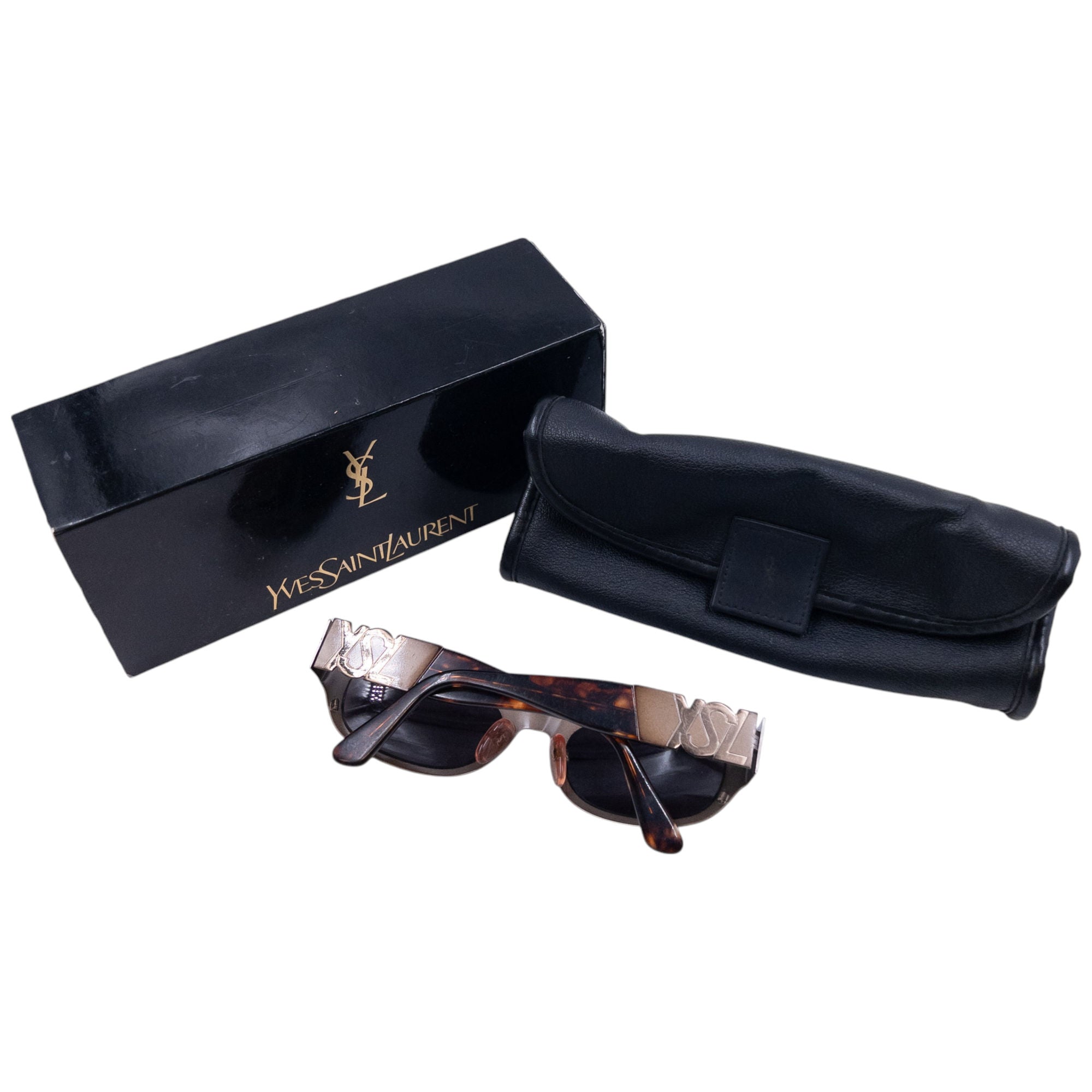Vintage YSL Yves Saint Laurent Tortoise Shell Sunglasses