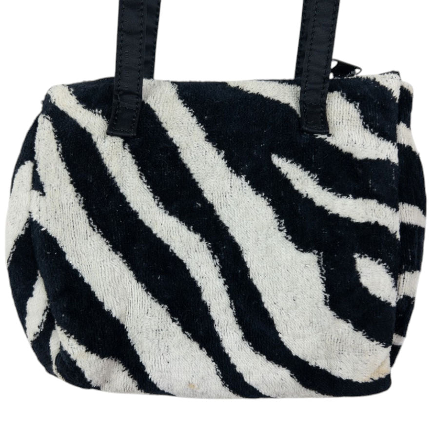 Vintage Dolce & Gabbana Mare Zebra Stripe Terry Cloth Shoulder Bag