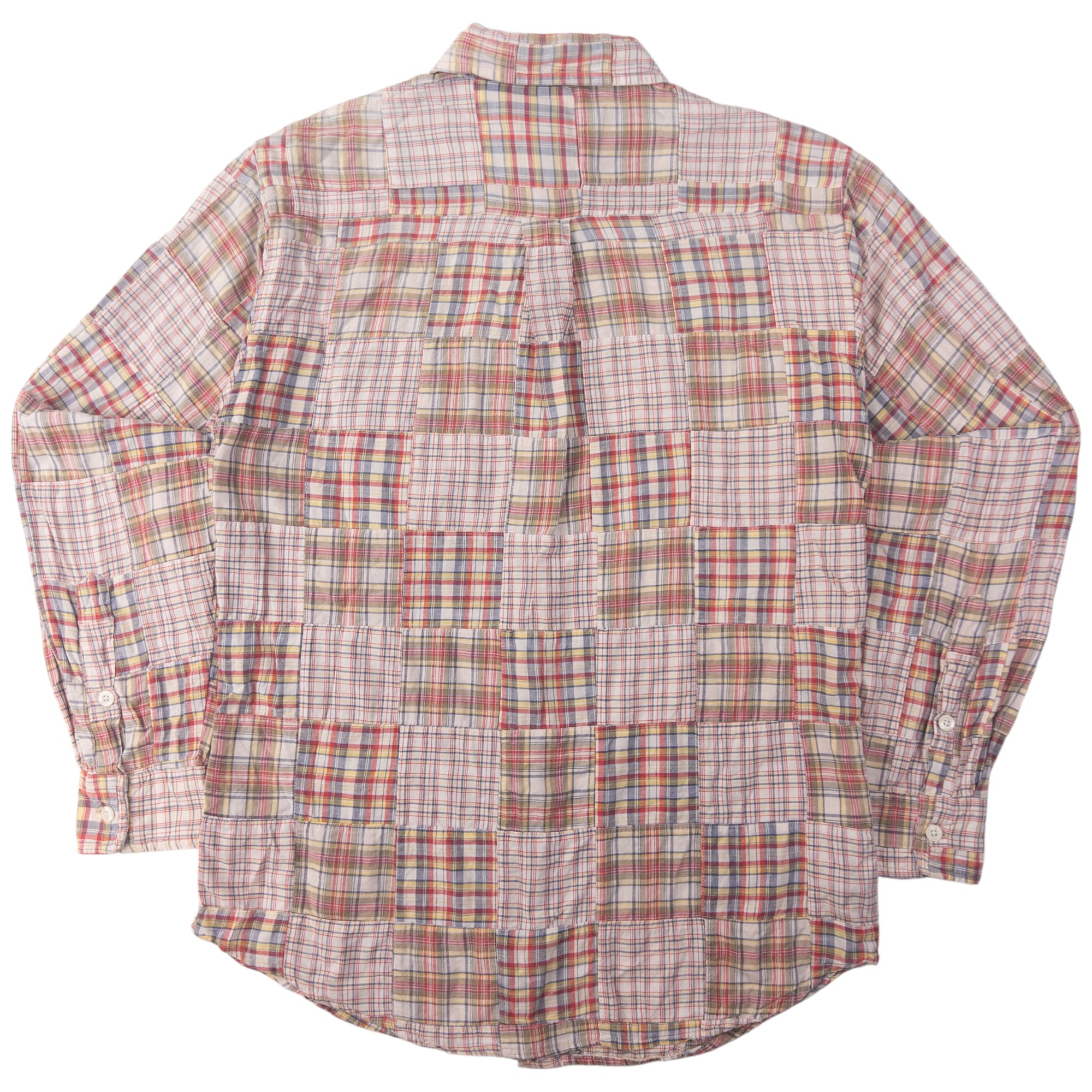 Vintage Stussy Patchwork Long Sleeve Button Up Shirt Size M