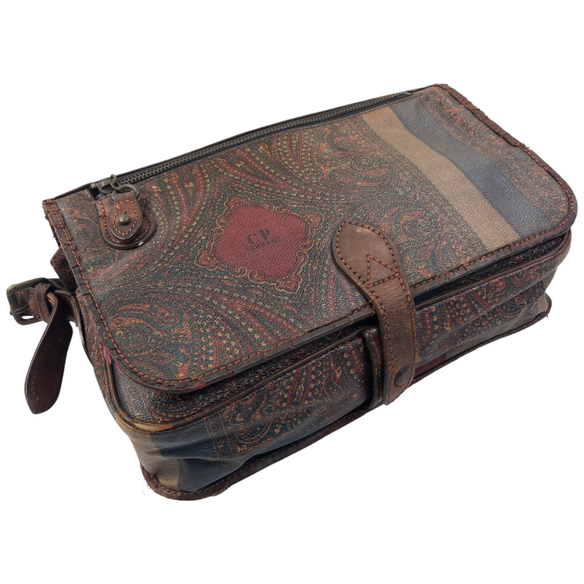 Vintage 80s CP Company Leather Paisley Crossbody Bag