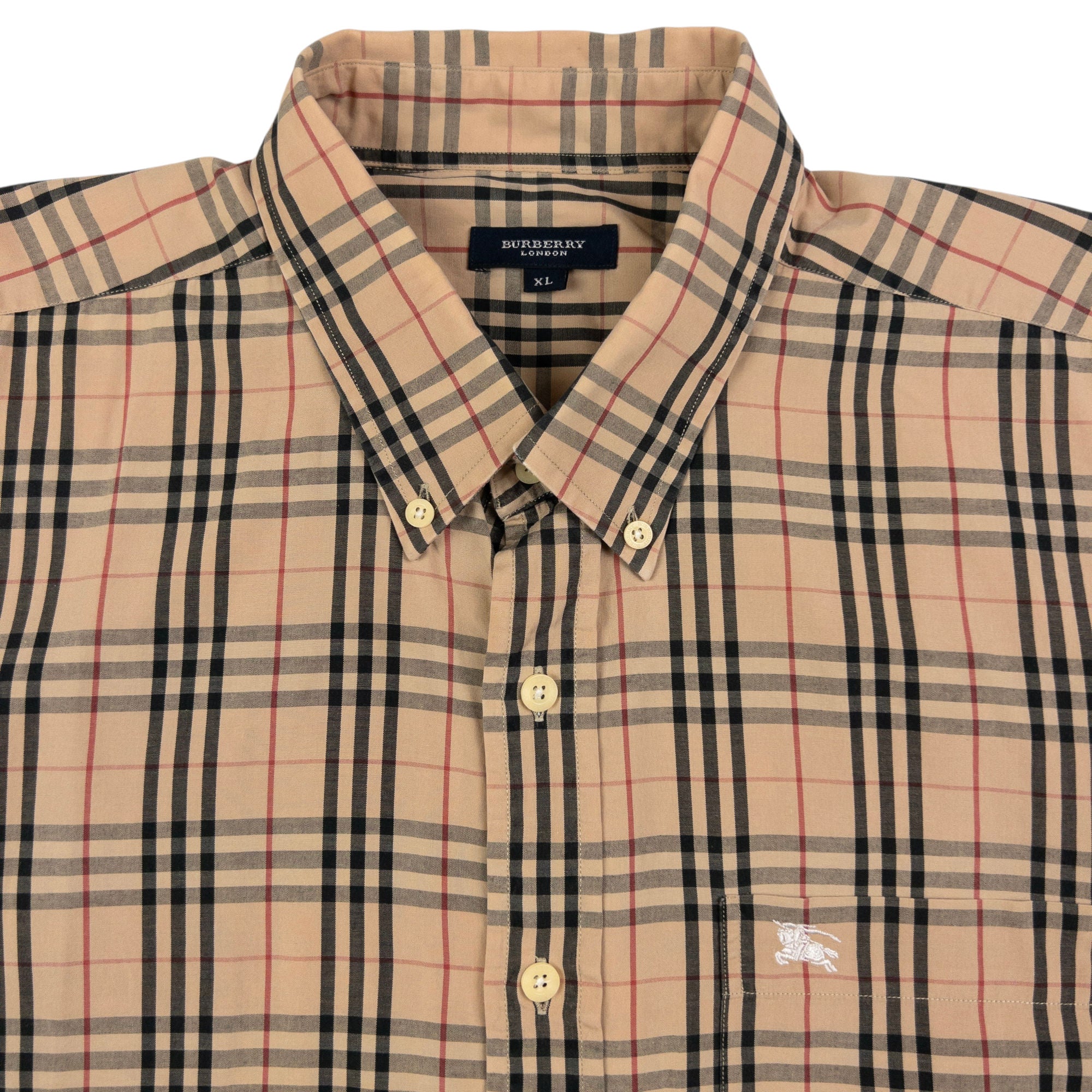Vintage Burberry Nova Check Long Sleeve Button Up Shirt Size XL