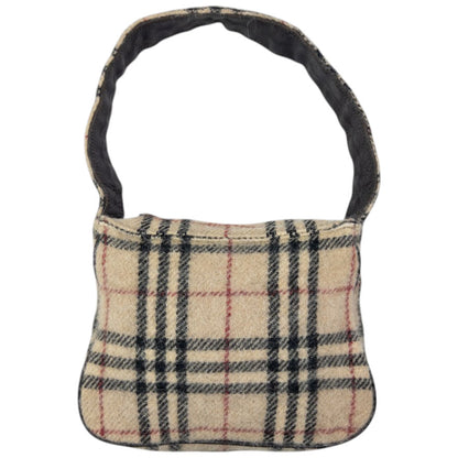 Vintage Burberry Nova Check Wool Shoulder Bag