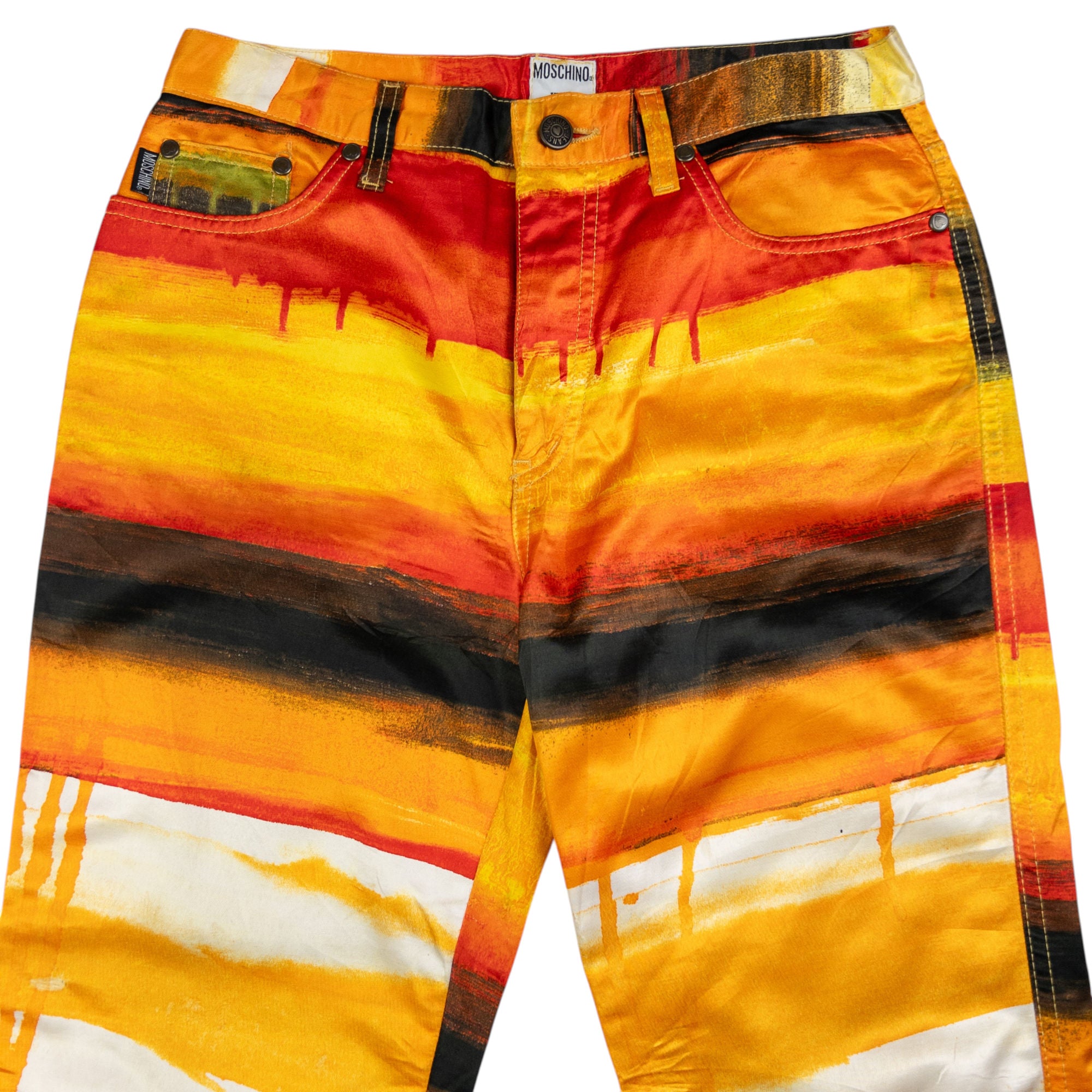 Vintage Moschino Jeans Paint Pattern Trousers Size W29