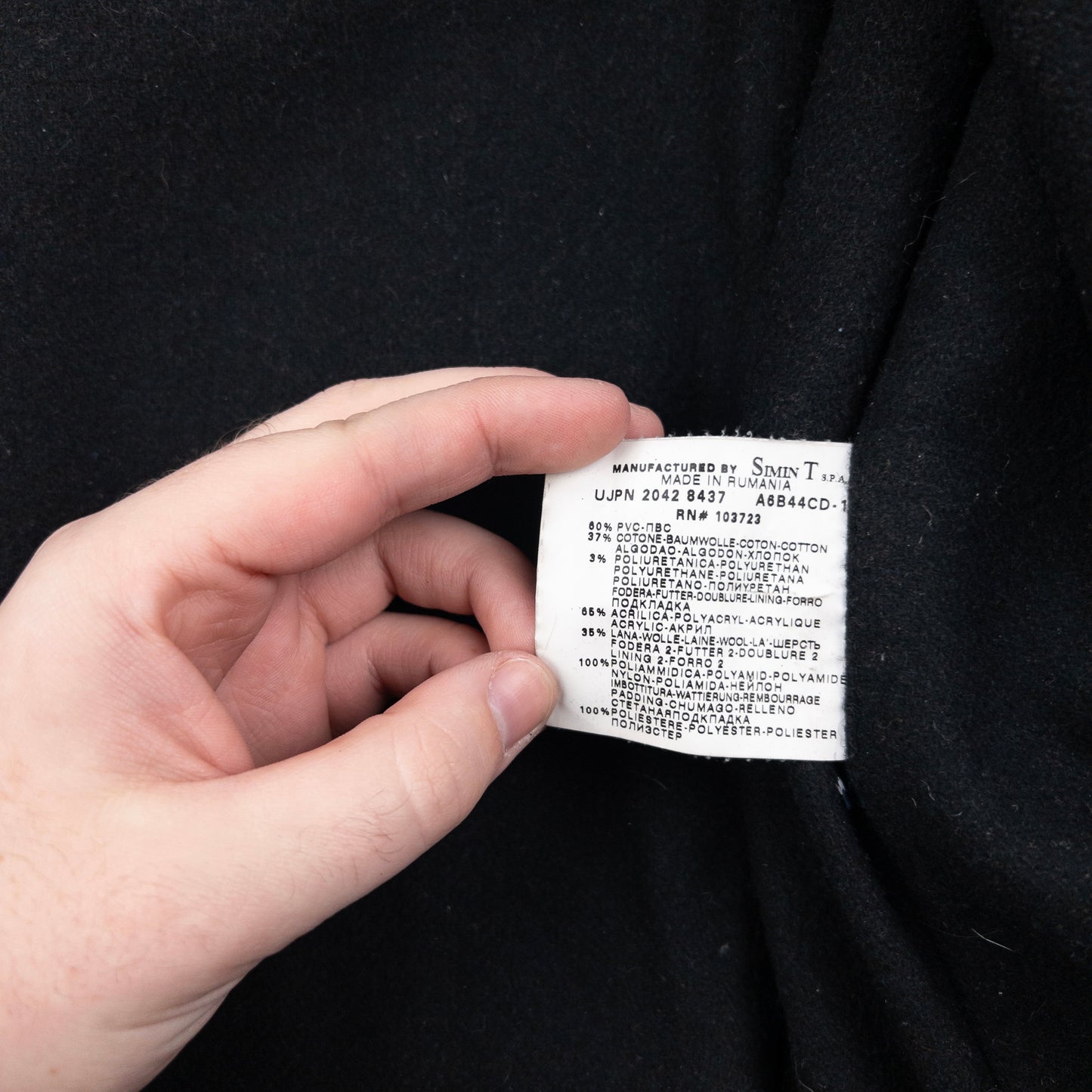 Vintage Armani Jeans Leather Biker Jacket Size S