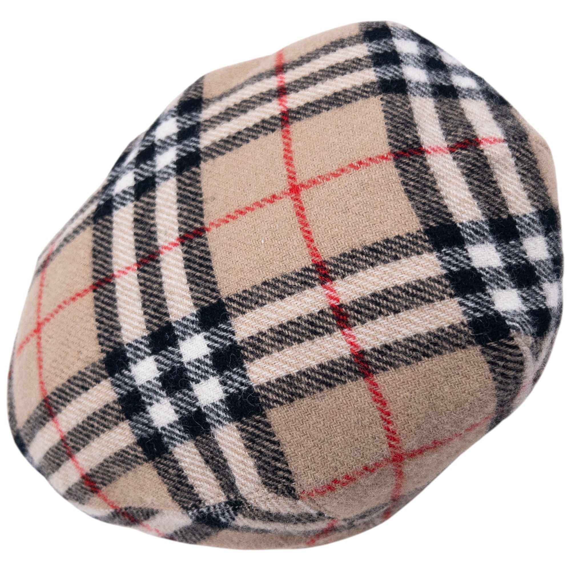 Vintage Burberry Nova Check Wool Flat-Cap Hat
