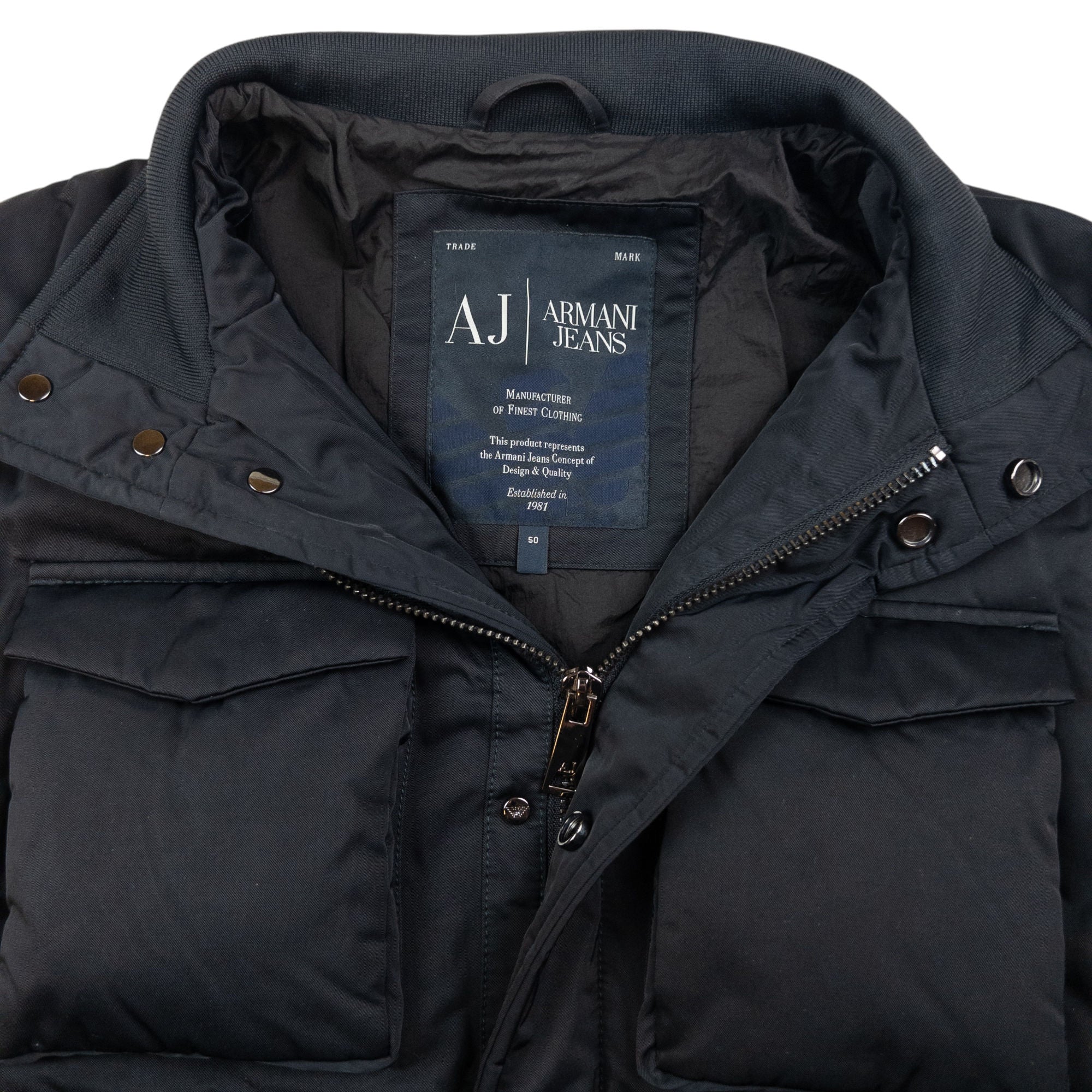 Vintage Armani Jeans Zip Up Padded Jacket Size M