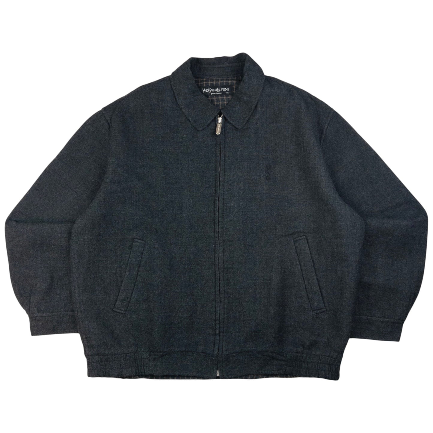Vintage YSL Yves Saint Laurent Wool Harrington Jacket Size L
