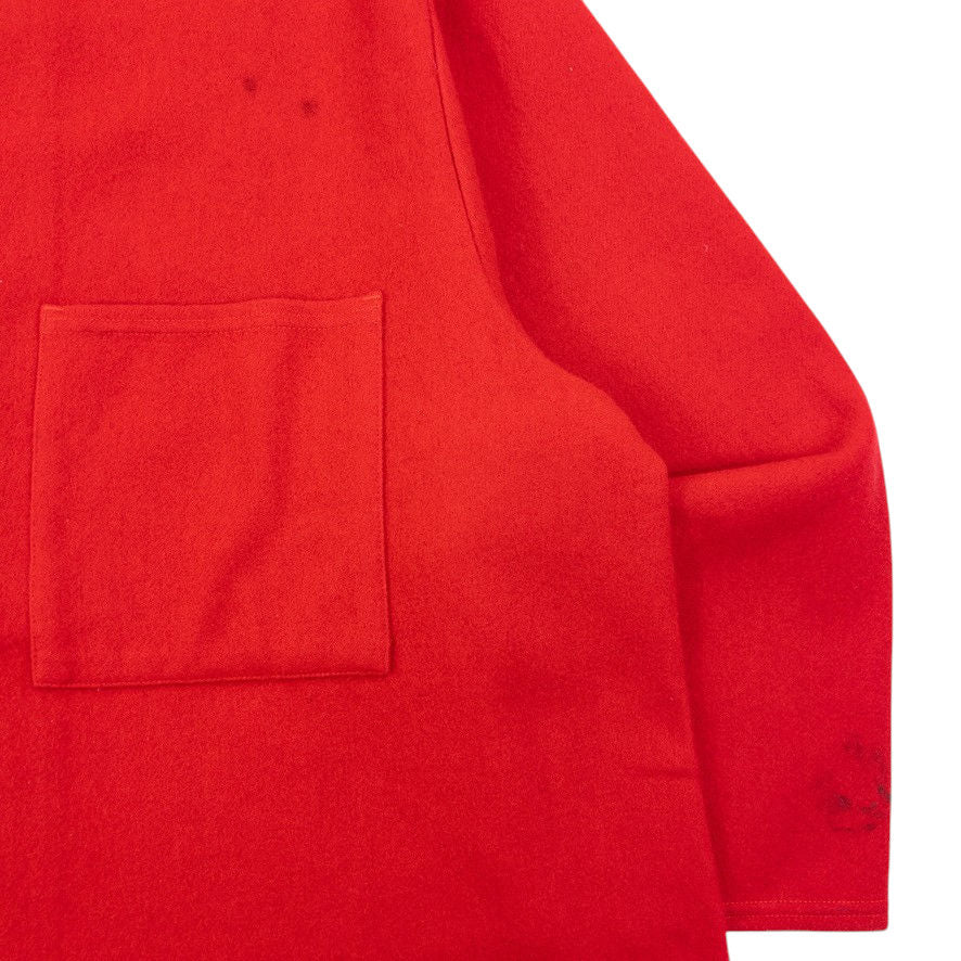 Vintage 90s Yohji Yamamoto Fringe Trim Wool Jacket in red, photo 7