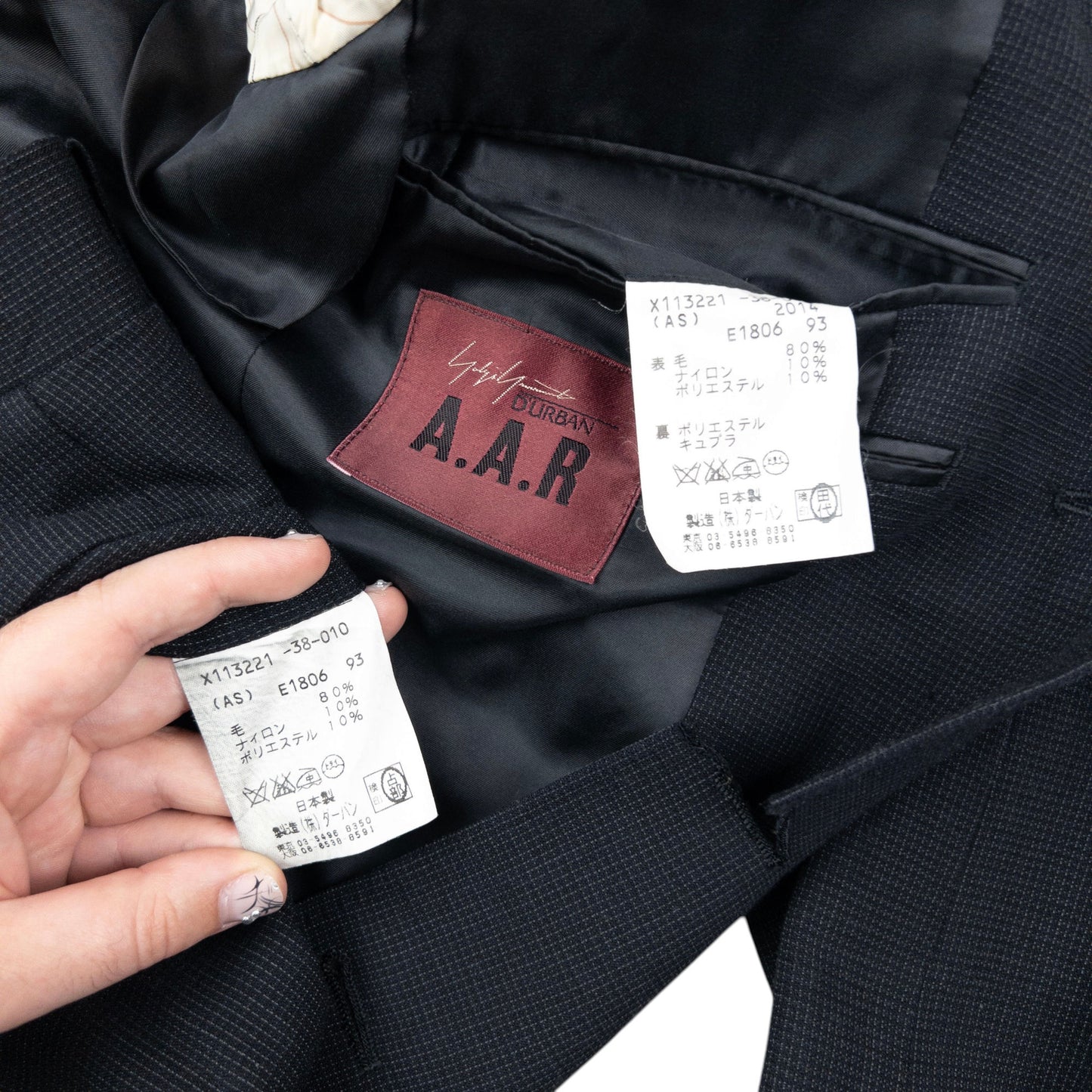 Vintage 90s Yohji Yamamoto D'Urban A.A.R Jacket & Trousers Suit Set Size XS