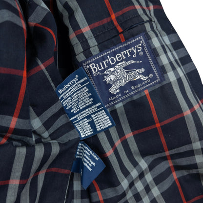 Vintage Burberry Nova Check Lined Leather Bomber Jacket Size L