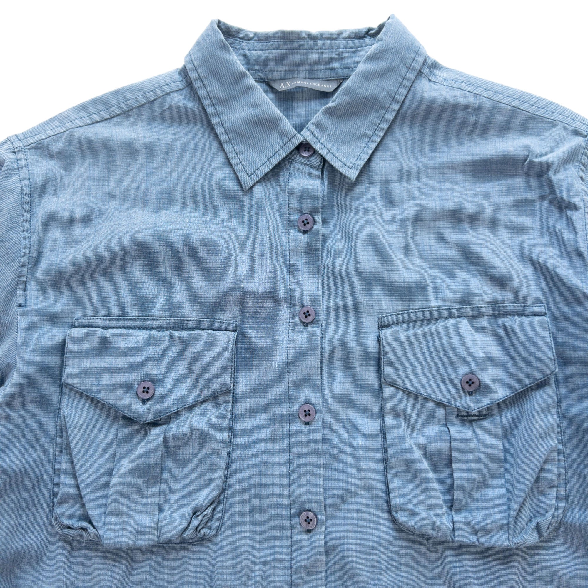 Vintage Armani Multi Pocket Short Sleeve Shirt Size S