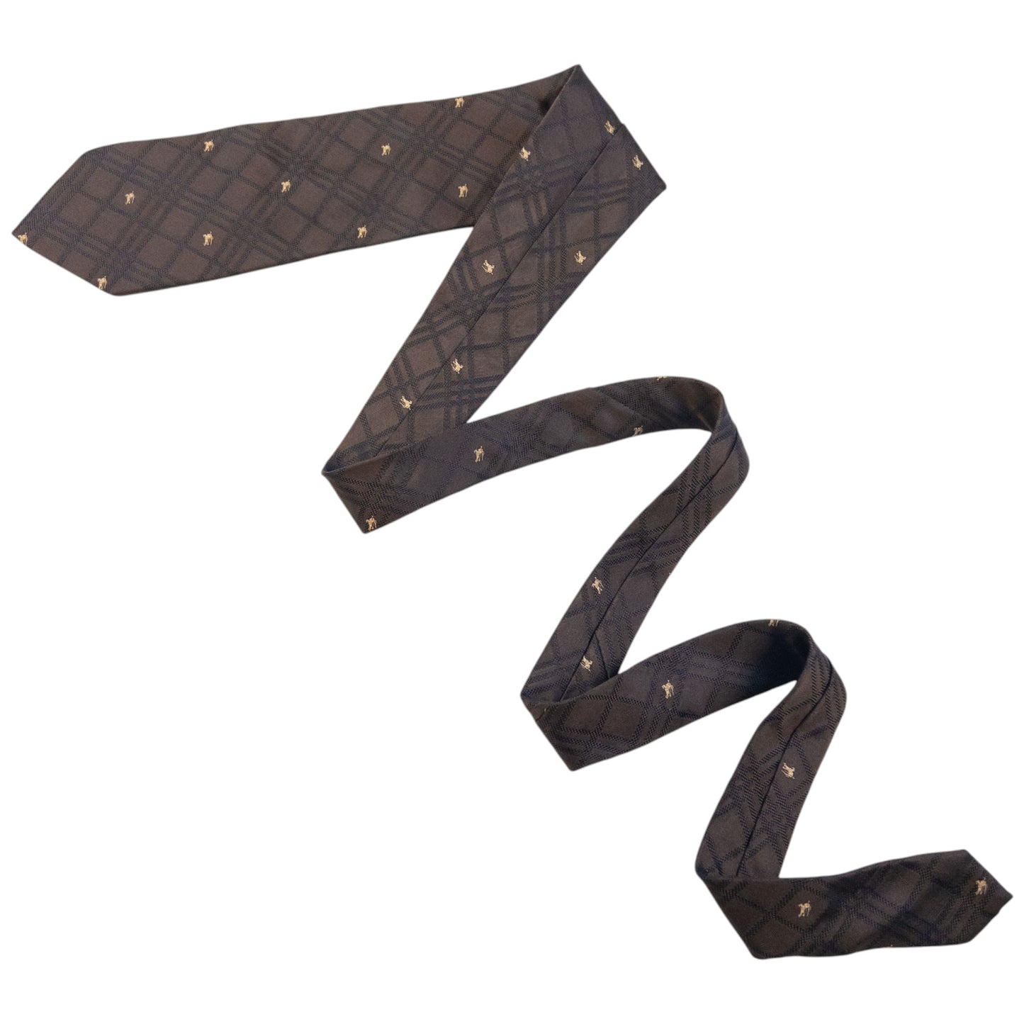 Vintage Burberry Nova Check Monogram Silk Tie