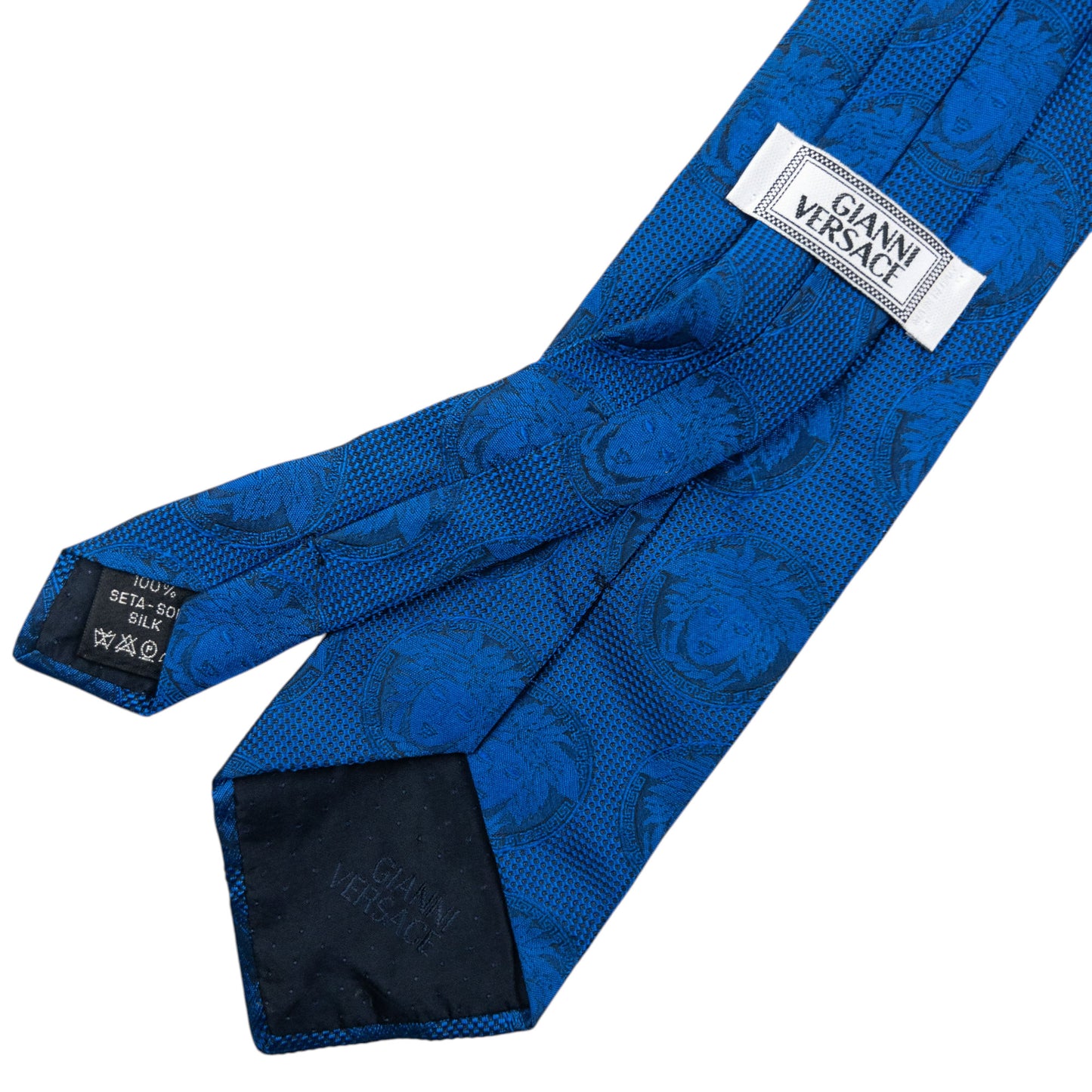 Vintage 90s Gianni Versace Medusa Monogram Silk Tie