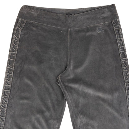 Vintage Burberry Ruched Velour Zip Up Hoodie & Joggers Set Womens Size S