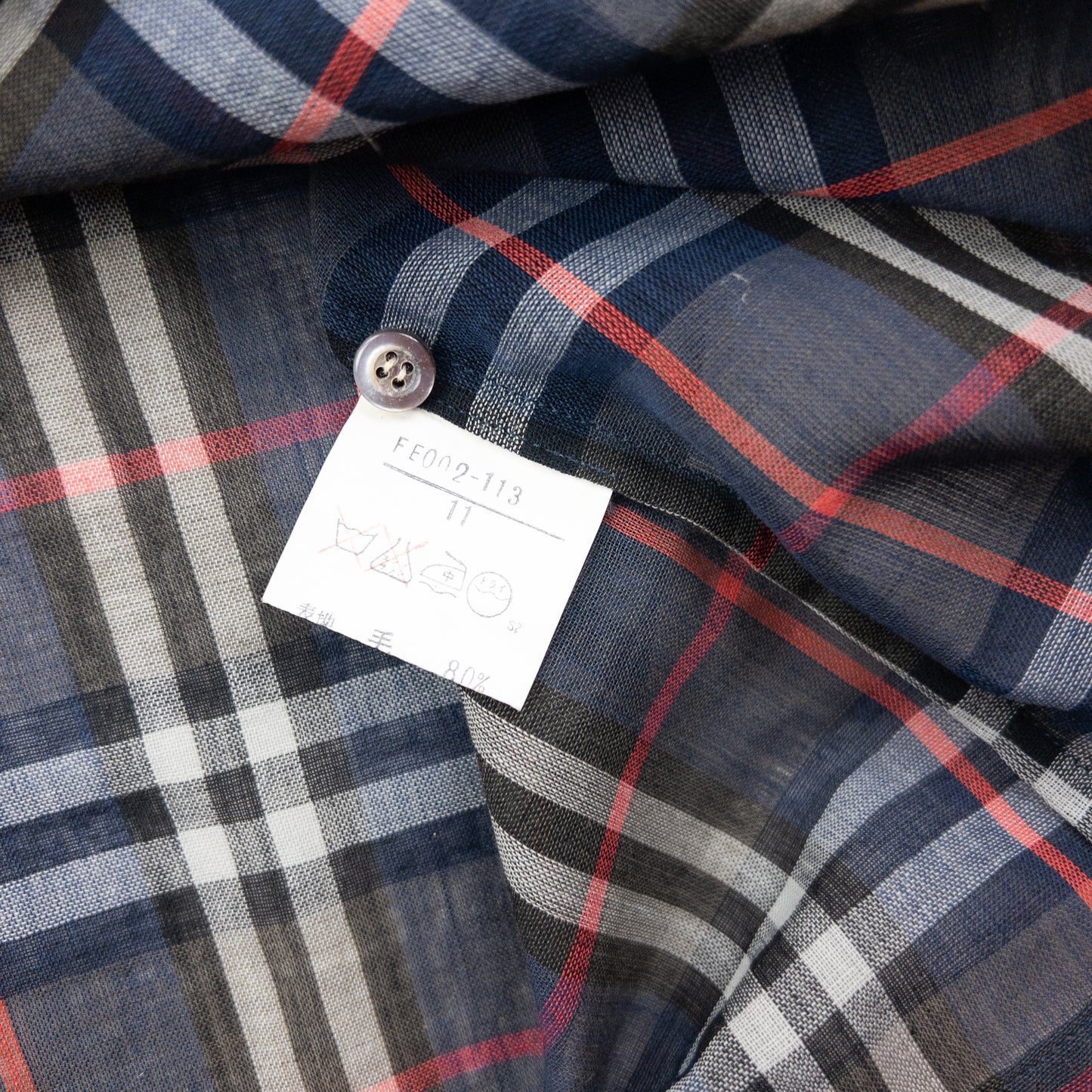Vintage 80s Burberry Nova Check Lightweight Long Sleeve Button Up Shirt Size S