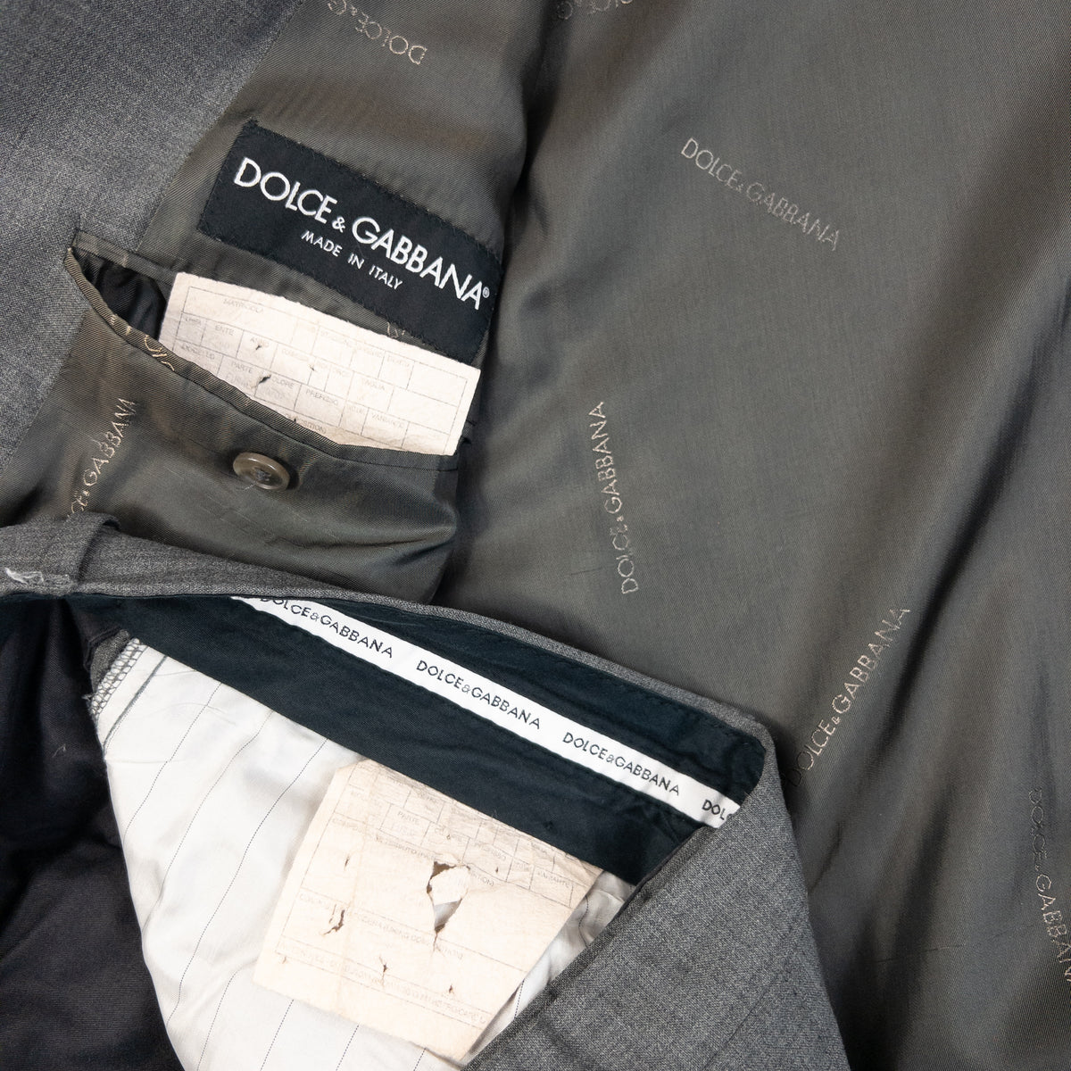 Vintage 2000s Dolce & Gabbana Jacket & Trousers Suit Set in grey, photo 8