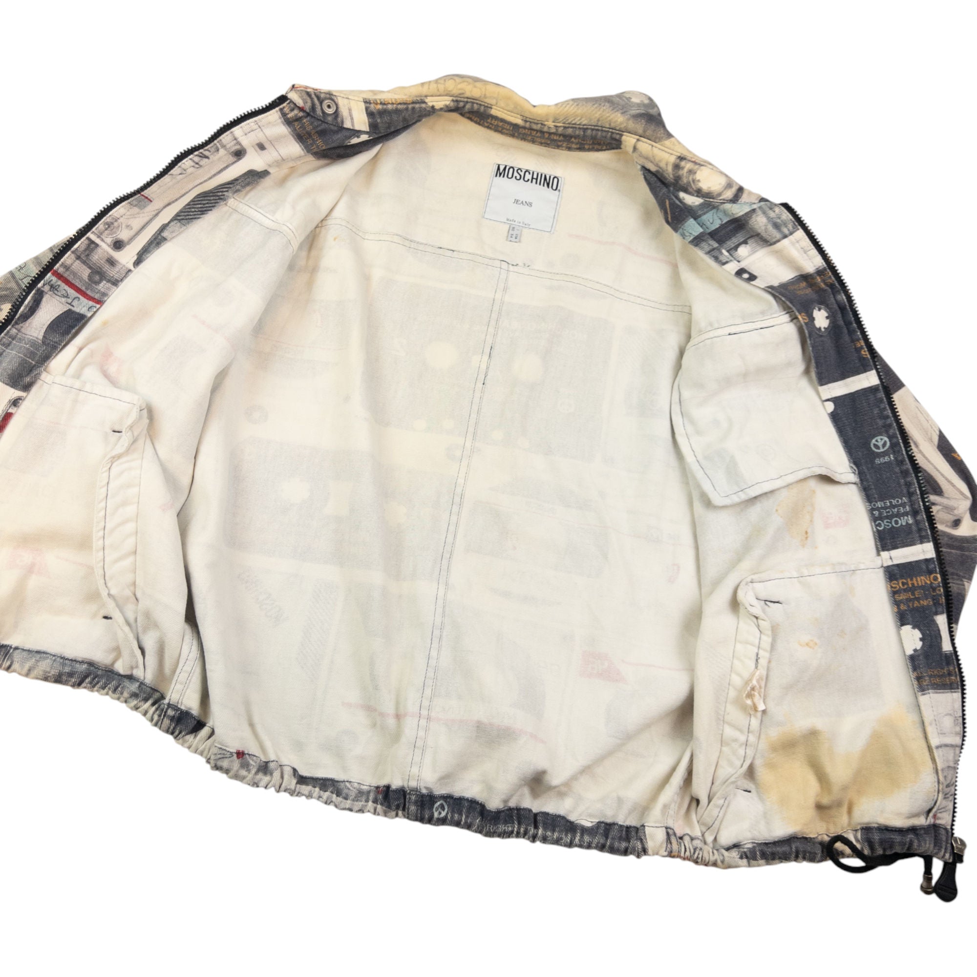 Vintage Moschino Jeans Cassette Print Jacket Size L