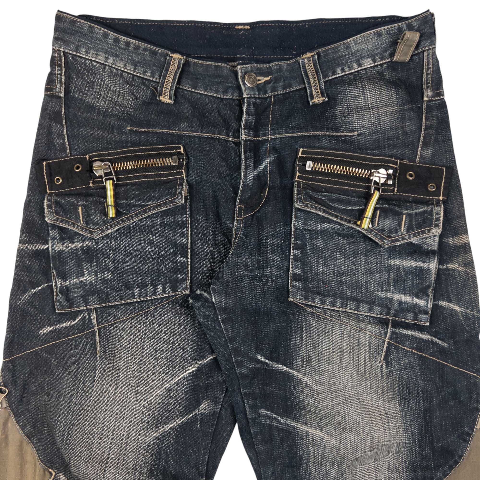 Vintage PPFM Multi Zip Denim Jeans Size W32