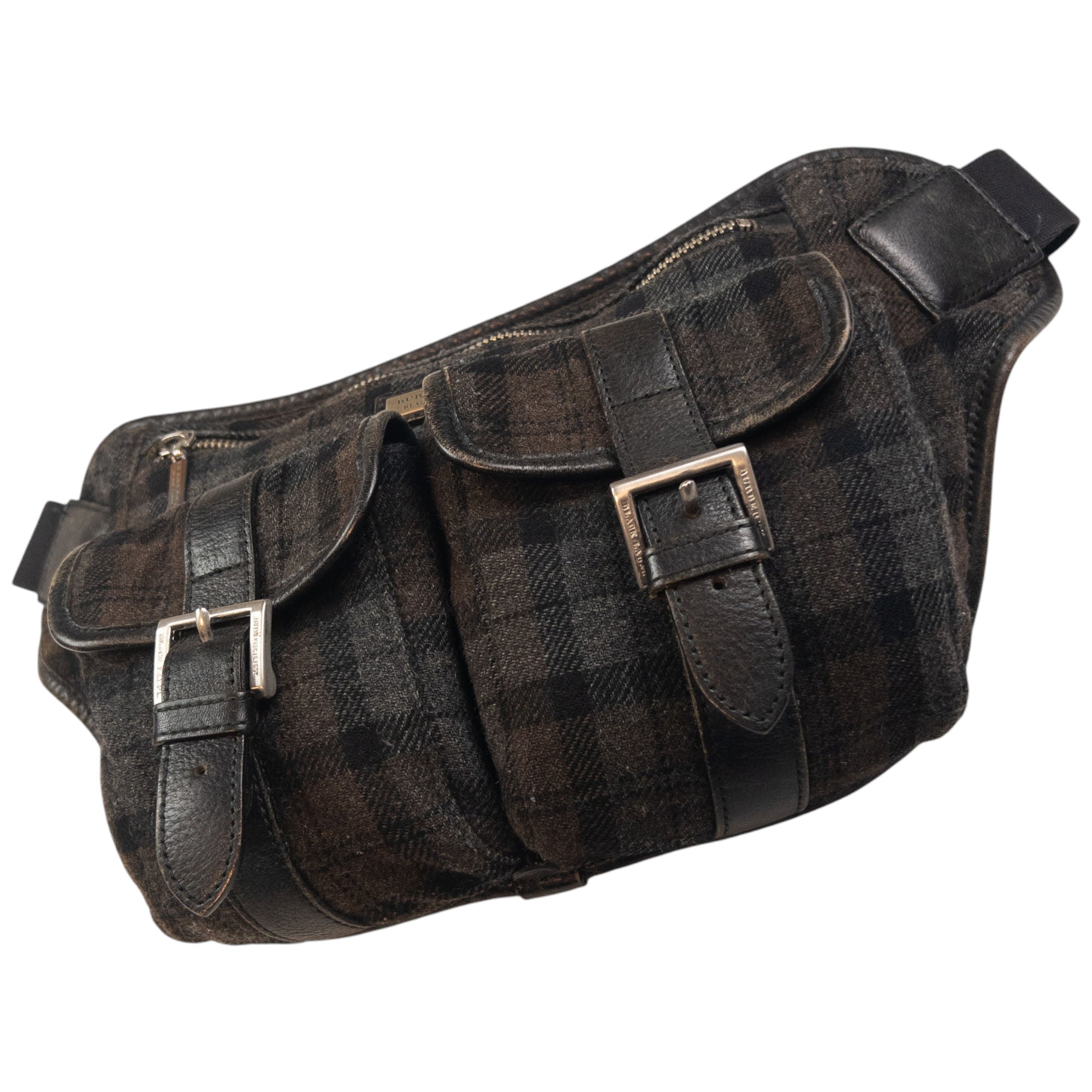 Vintage Burberry Nova Check Wool Crossbody Bag