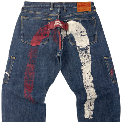 Vintage Evisu Heritage Double Gull Daicock Japanese Denim Jeans Size W33