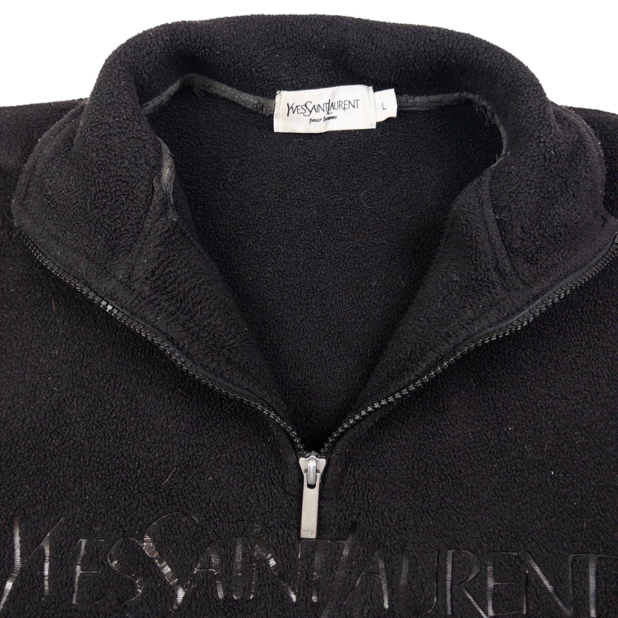 Vintage YSL Yves Saint Laurent Q Zip Fleece Sweatshirt Size M