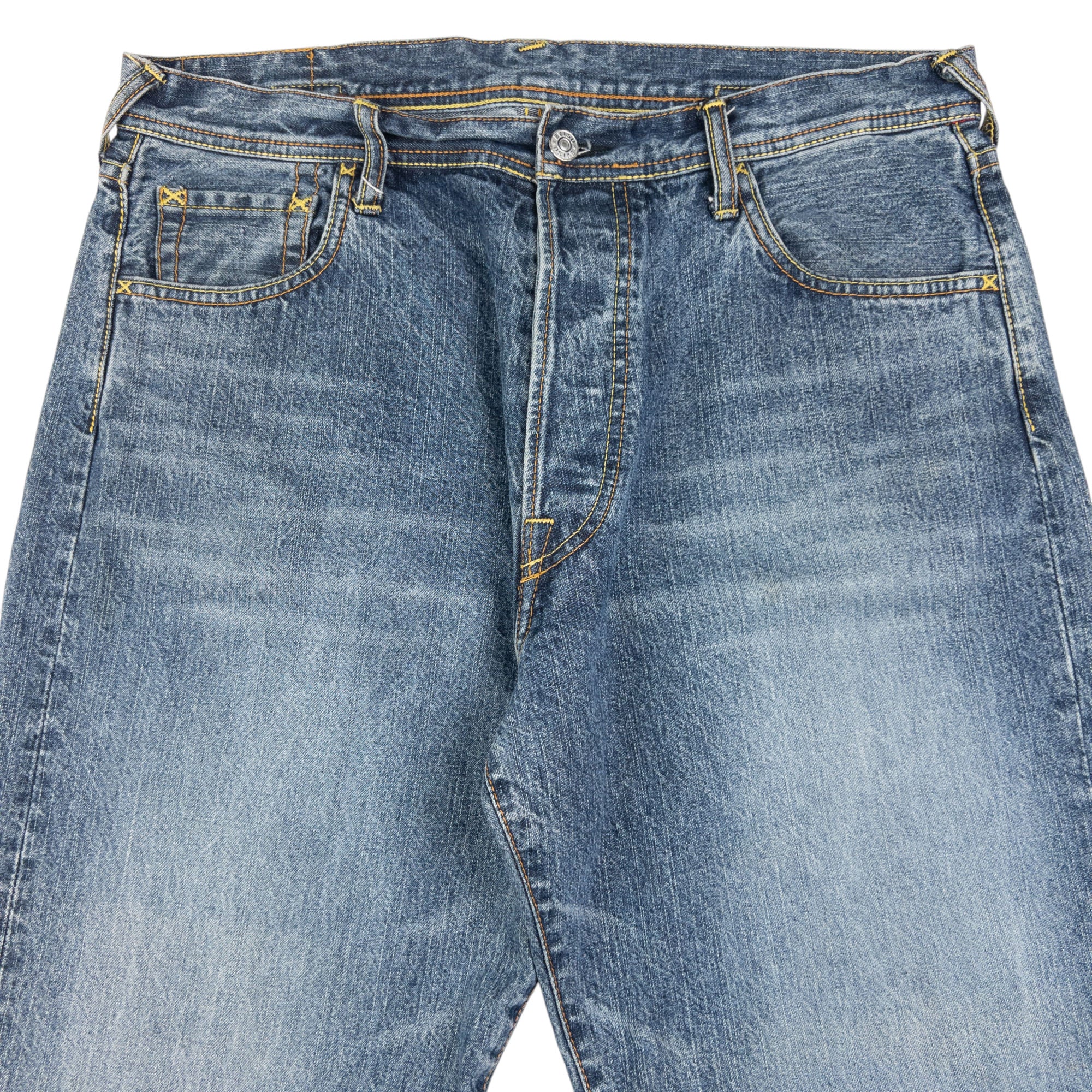 Vintage Evisu Painted Stitch Daicock Japanese Denim Jeans Size W34