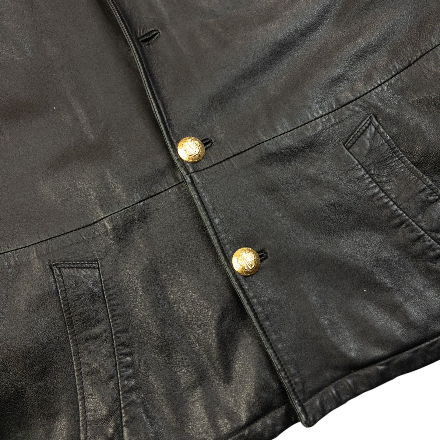 Vintage 2000s Burberry Nova Check Lined Leather Jacket Size M