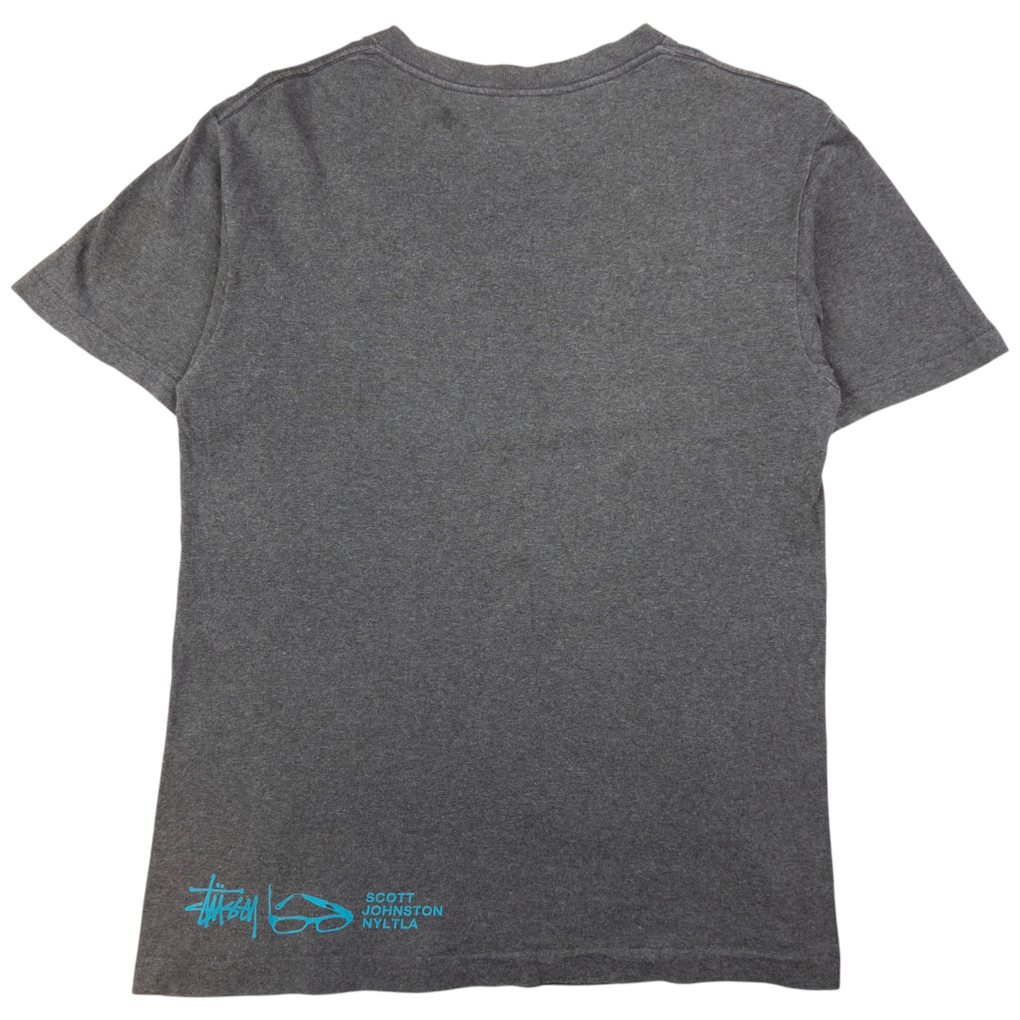 Vintage Stussy X Scott Johnston NYTLA Glassic Graphic T Shirt Size S