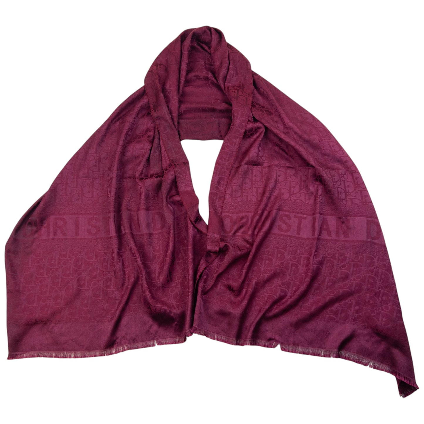 Vintage 90s Dior Monogram Cashmere Silk Scarf