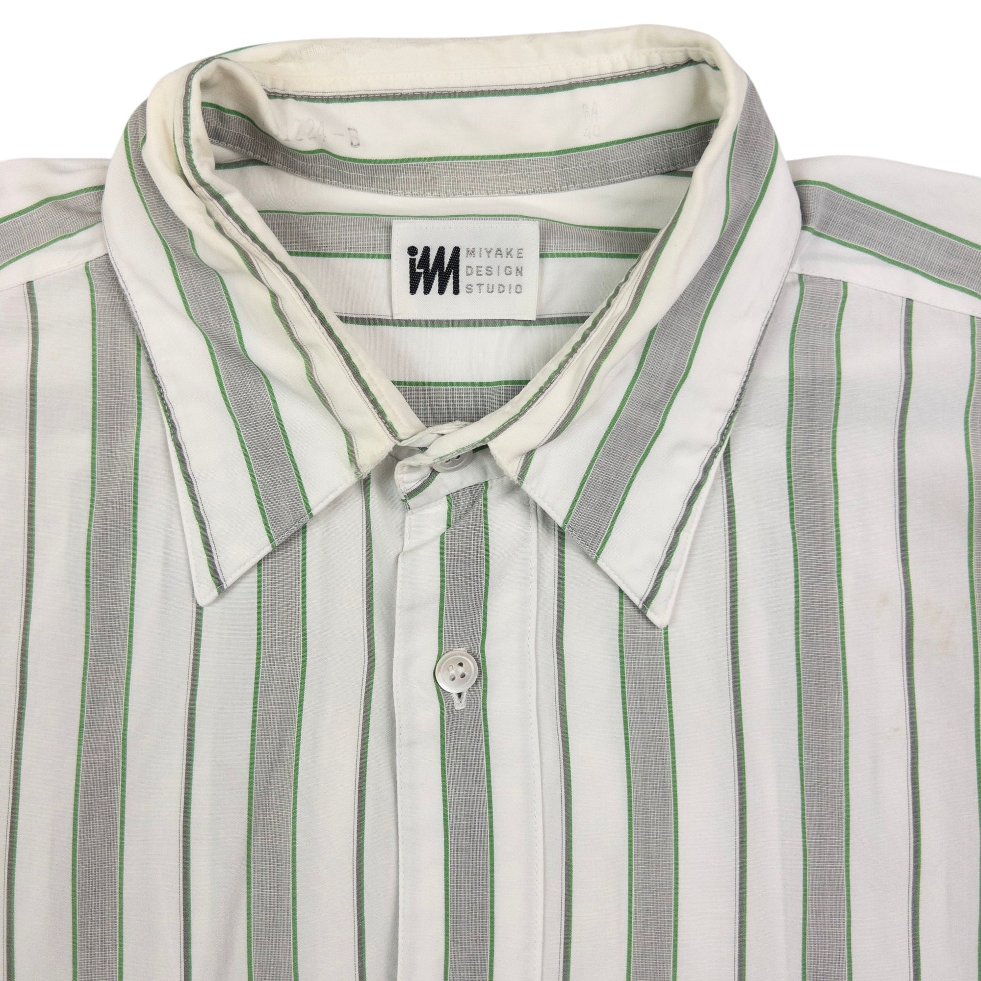 Vintage Issey Miyake Striped Long Sleeve Button Up Shirt Size m