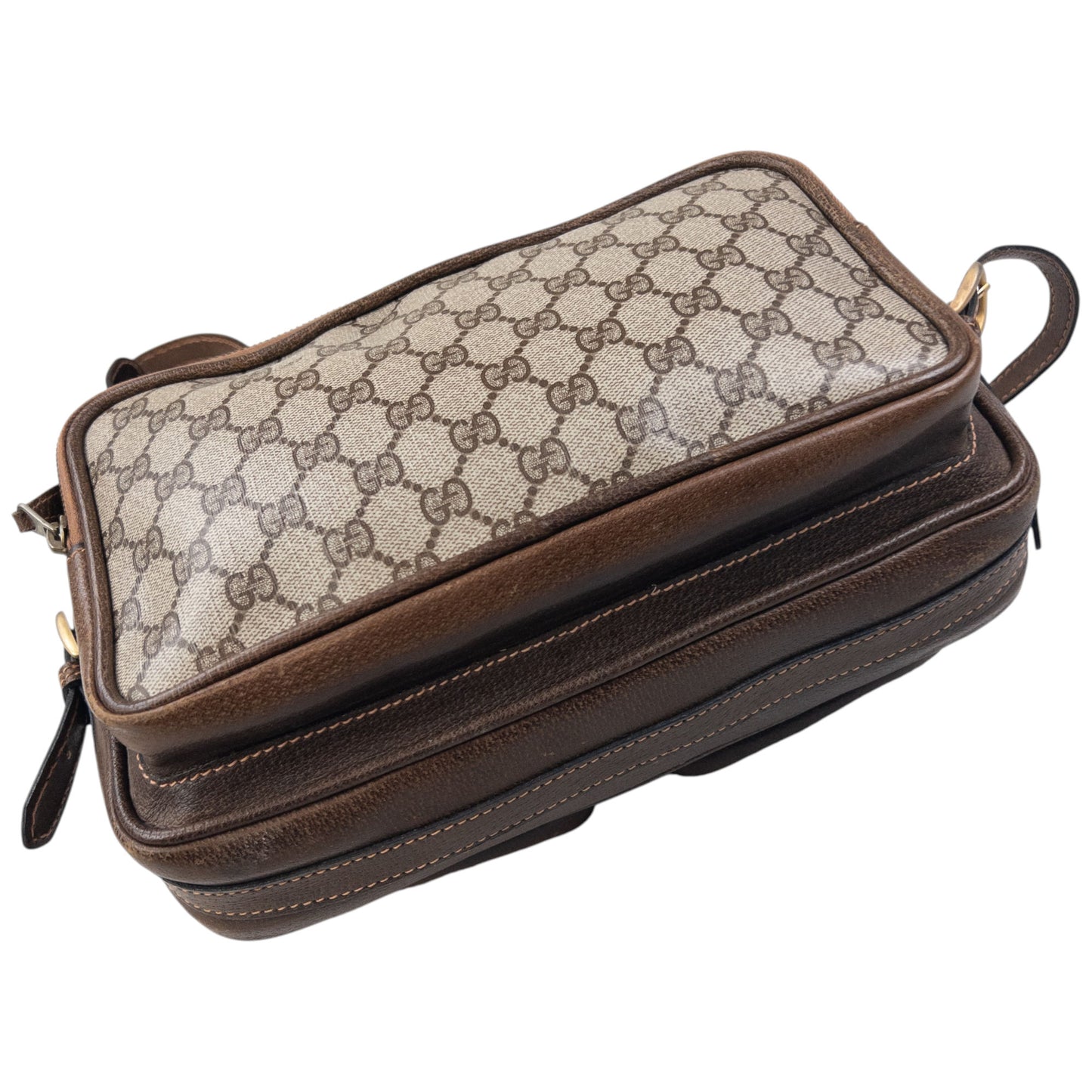 Vintage 80s Gucci Monogram Leather Crossbody Bag